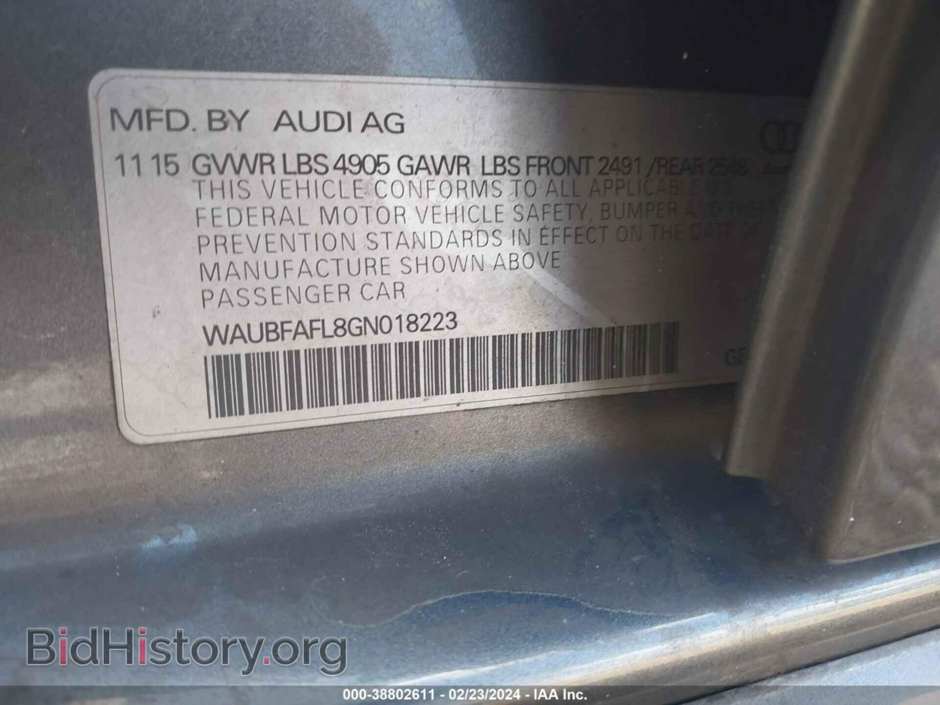 2016 AUDI A4 - VIN: WAUBFAFL8GN018223 - Фото 9