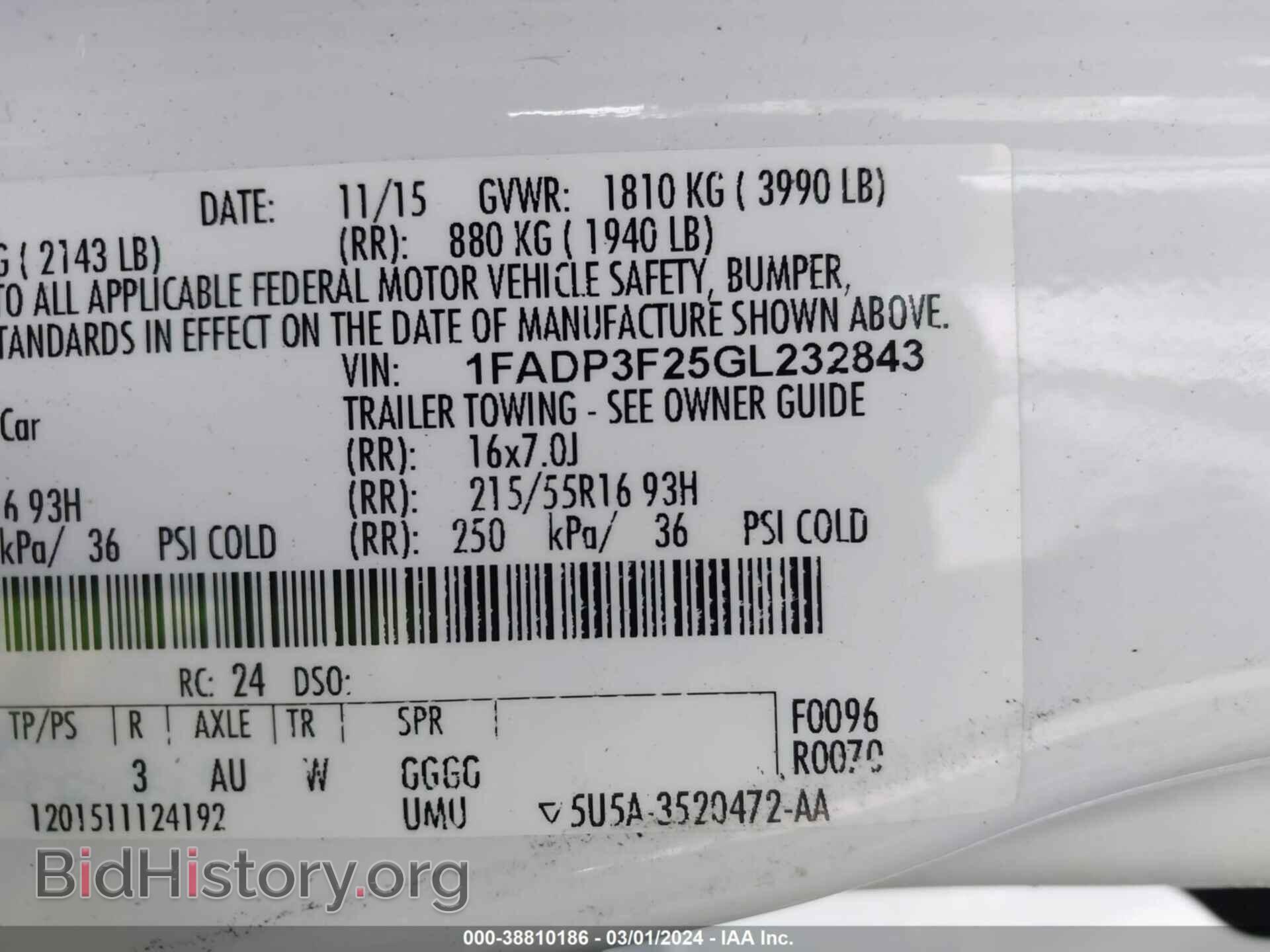 2016 FORD FOCUS - VIN: 1FADP3F25GL232843 - Фото 9