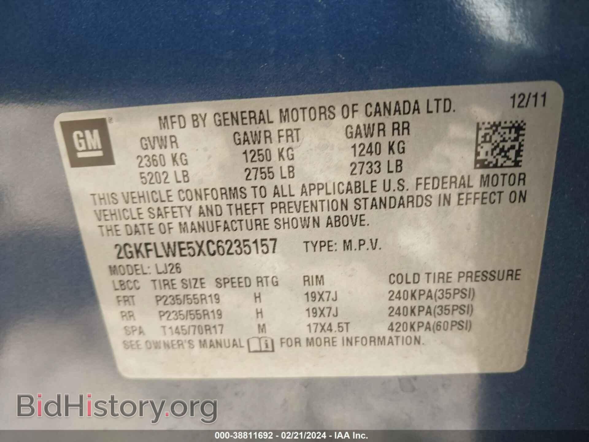 2012 GMC TERRAIN - VIN: 2GKFLWE5XC6235157 - Photo 9