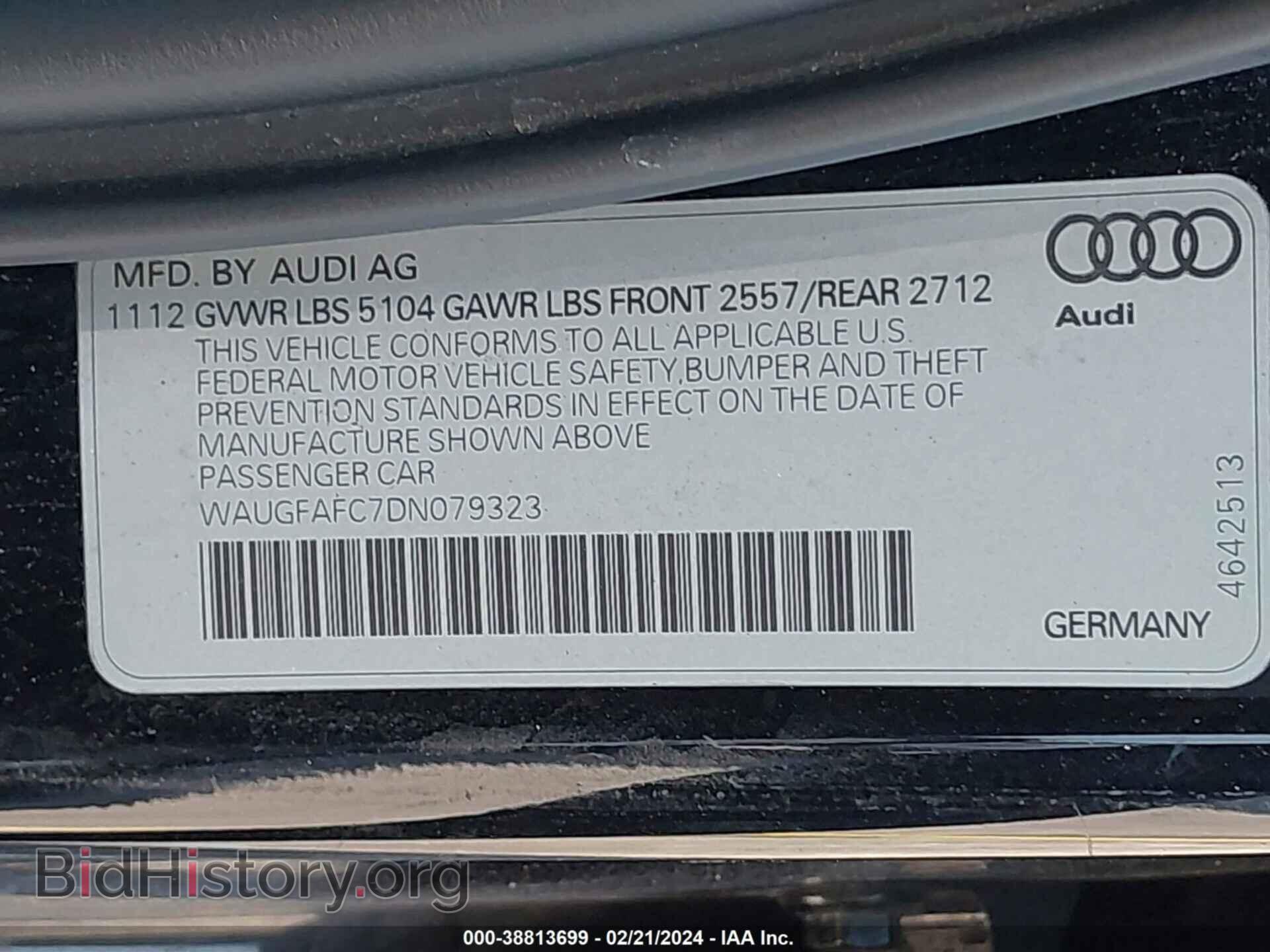 2013 AUDI A6 - VIN: WAUGFAFC7DN079323 - Фото 9