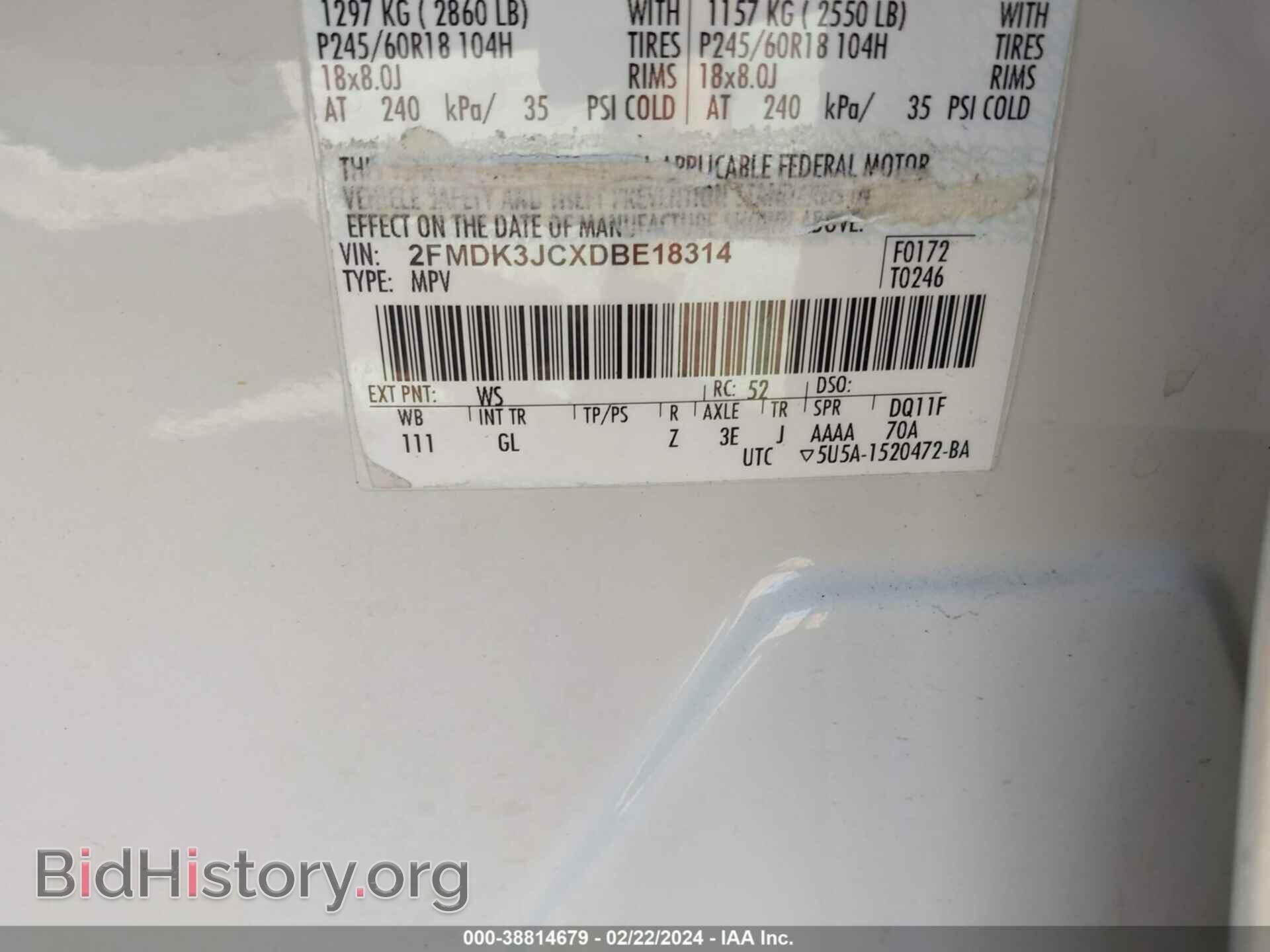 2013 FORD EDGE - VIN: 2FMDK3JCXDBE18314 - Photo 9