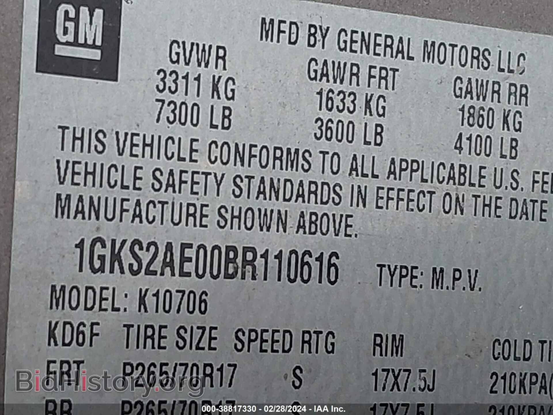 2011 GMC YUKON - VIN: 1GKS2AE00BR110616 - Фото 9