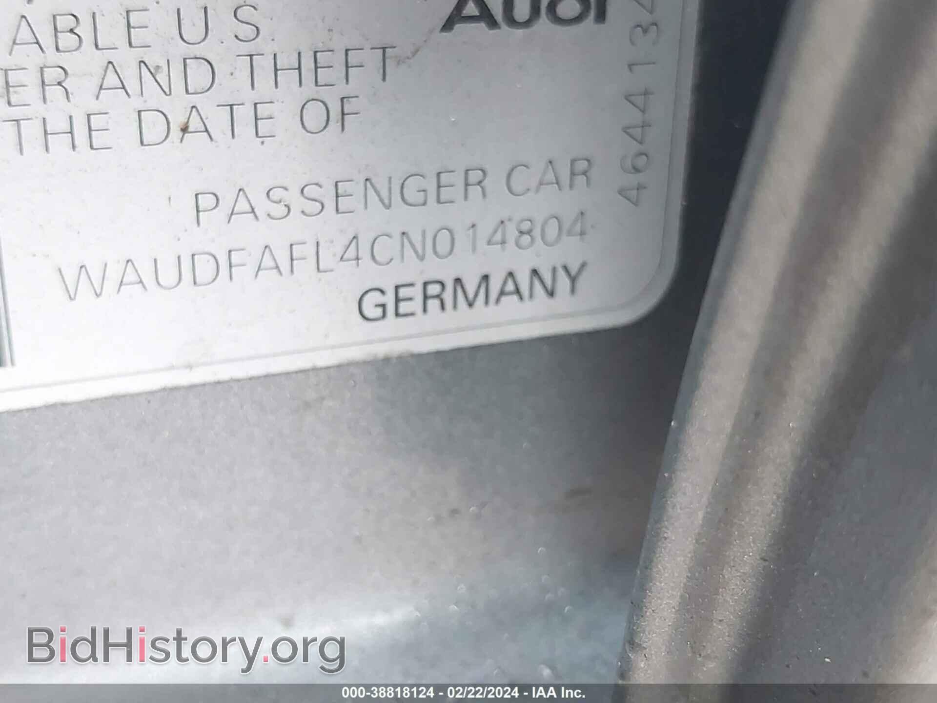 2012 AUDI A4 - VIN: WAUDFAFL4CN014804 - Фото 9