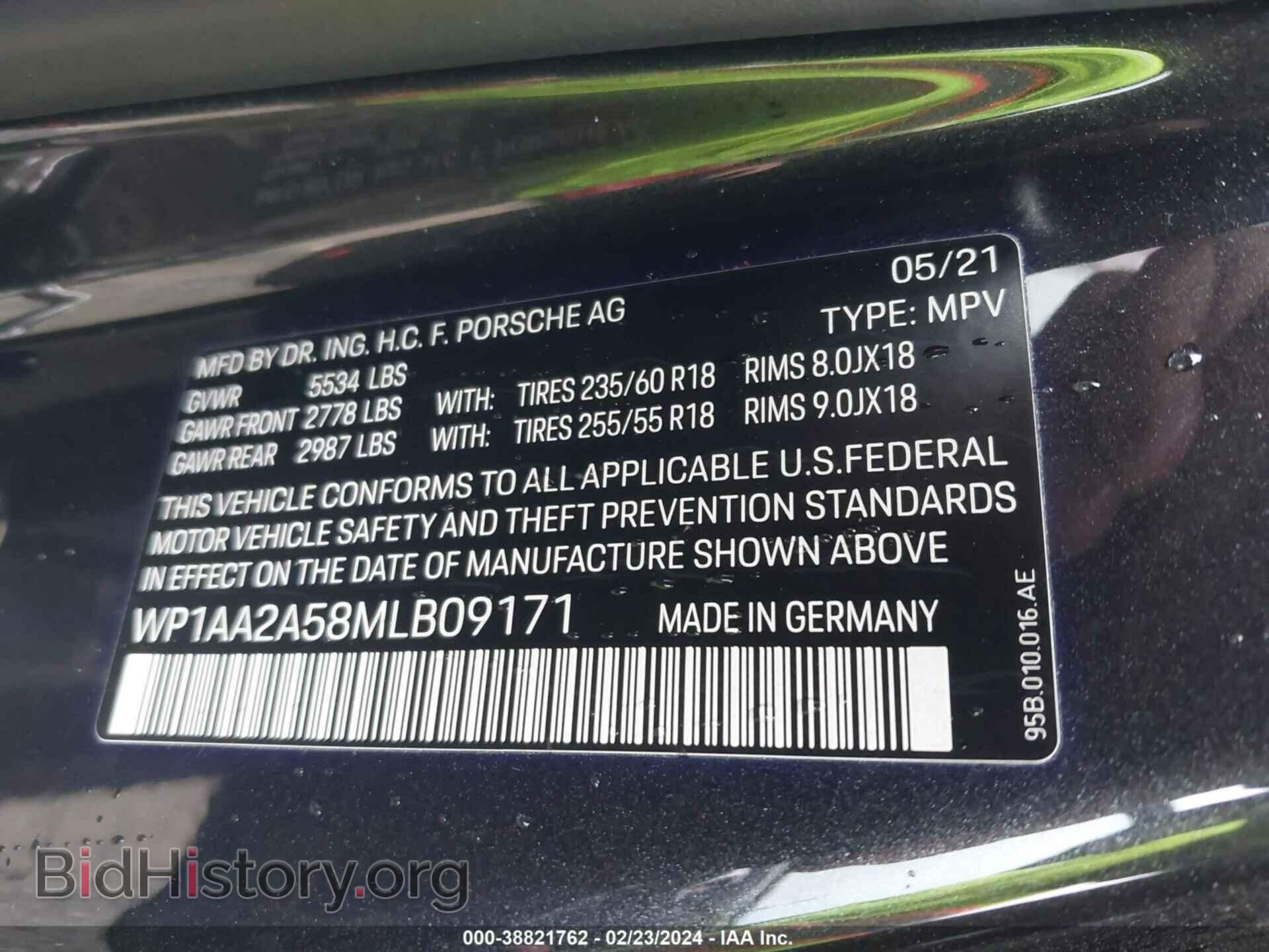 2021 PORSCHE MACAN - VIN: WP1AA2A58MLB09171 - Photo 9