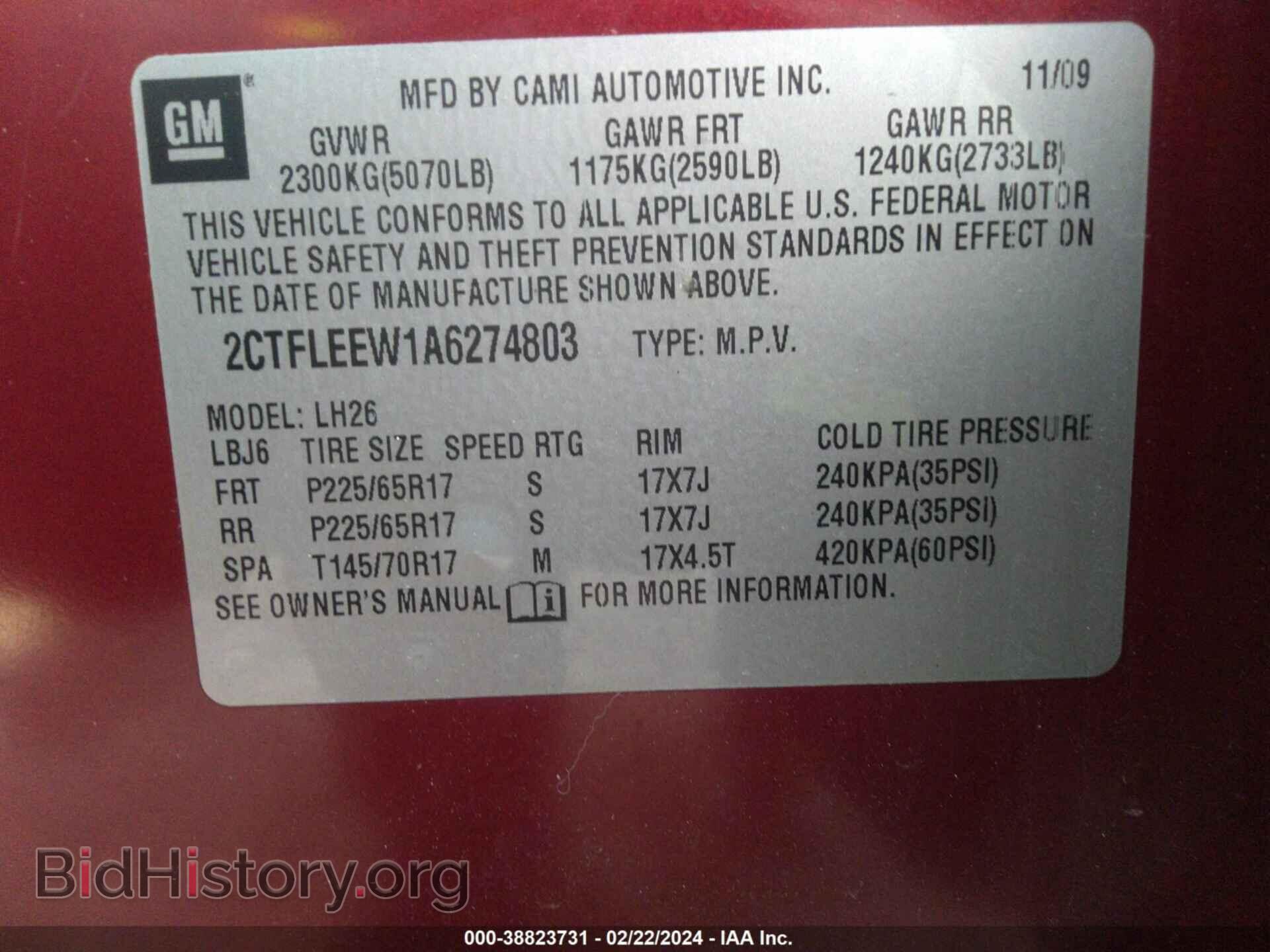 2010 GMC TERRAIN - VIN: 2CTFLEEW1A6274803 - Photo 9