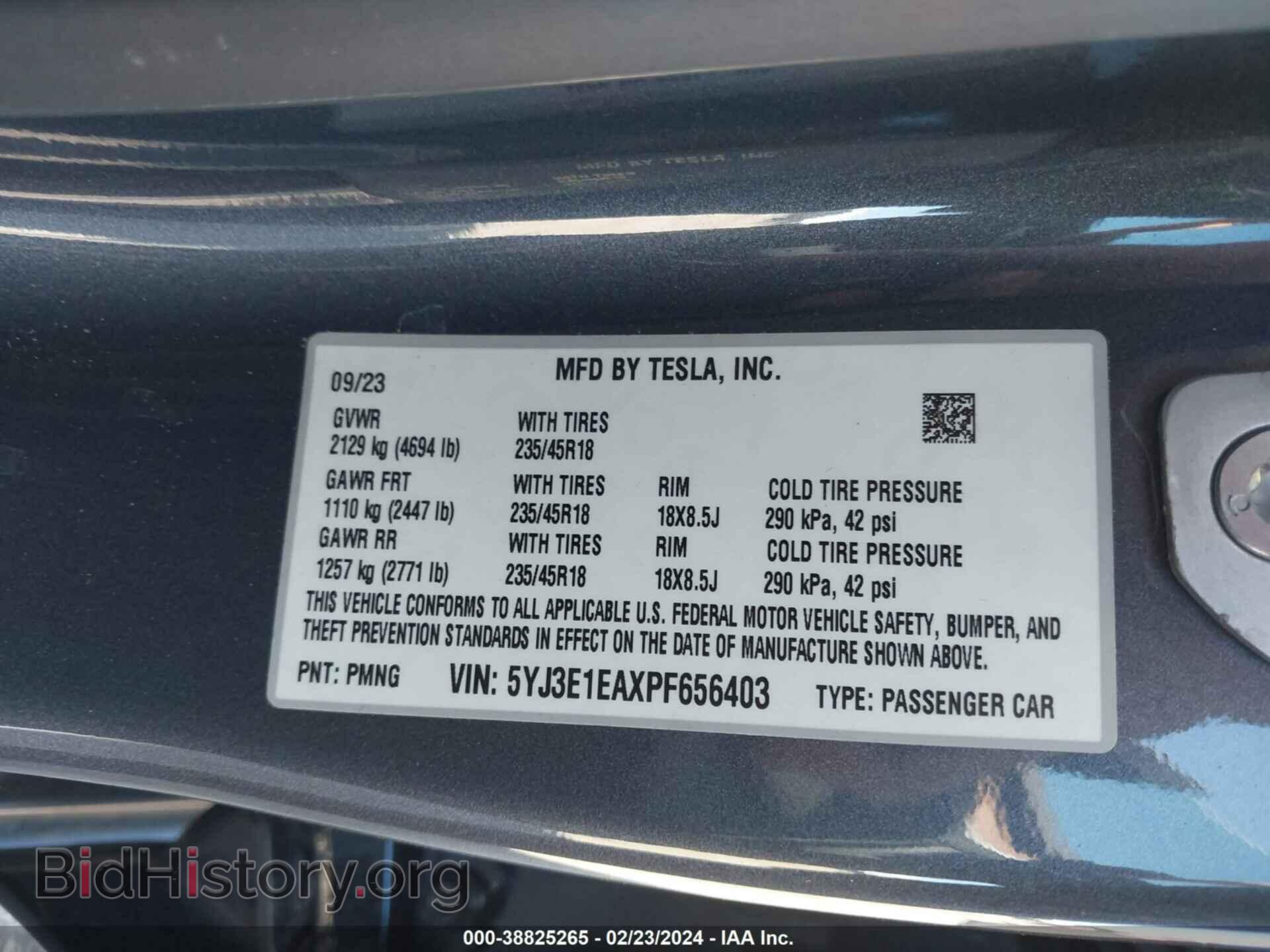 2023 TESLA MODEL 3 - VIN: 5YJ3E1EAXPF656403 - Фото 9