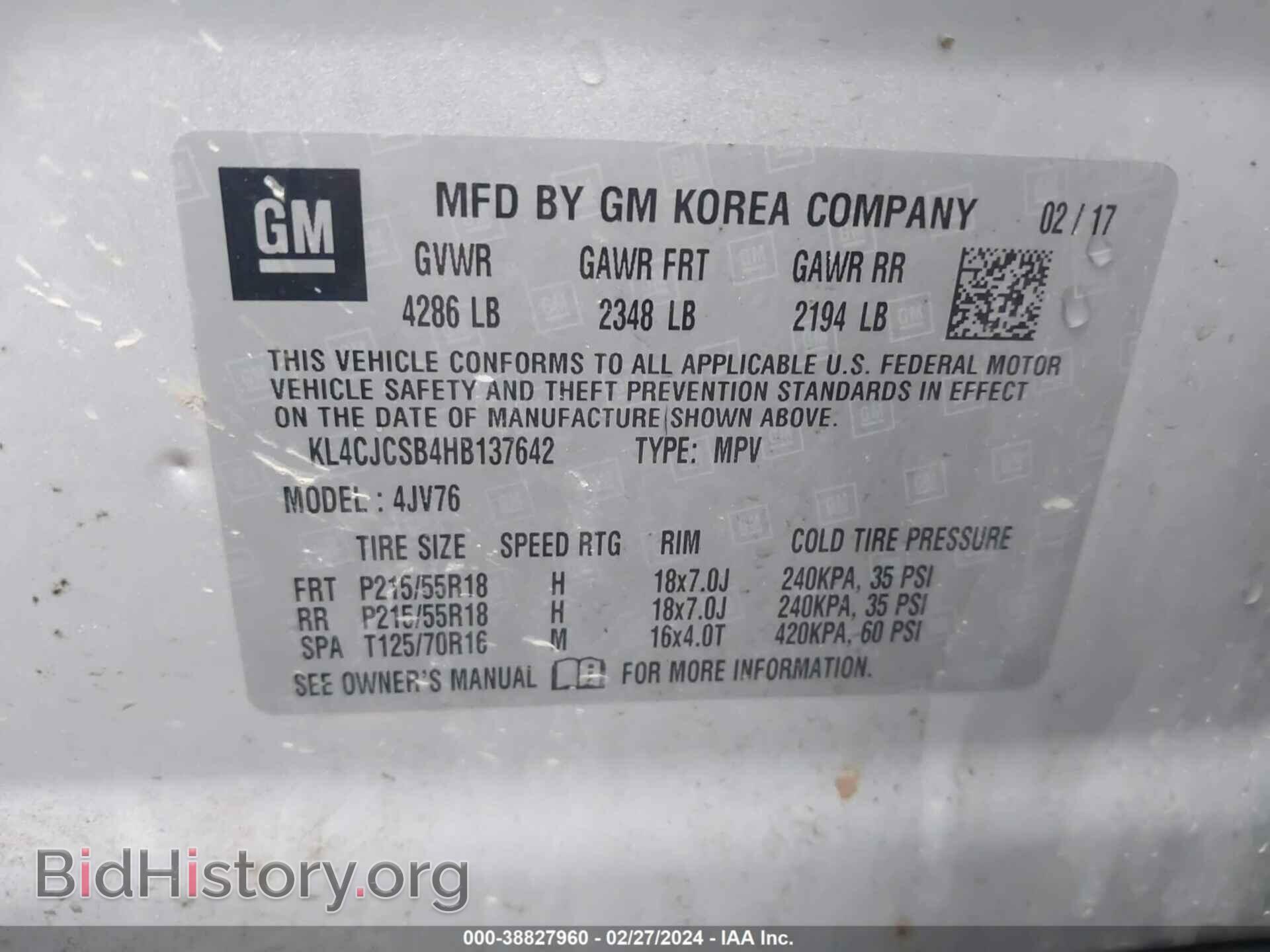 2017 BUICK ENCORE - VIN: KL4CJCSB4HB137642 - Photo 9