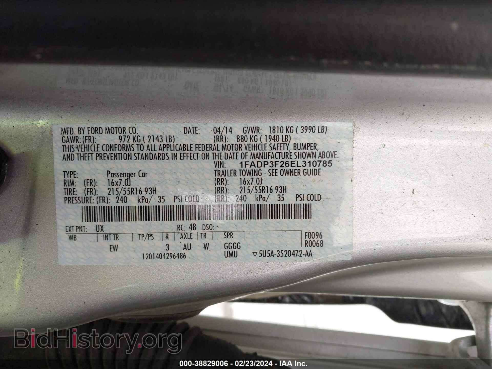 2014 FORD FOCUS - VIN: 1FADP3F26EL310785 - Photo 9