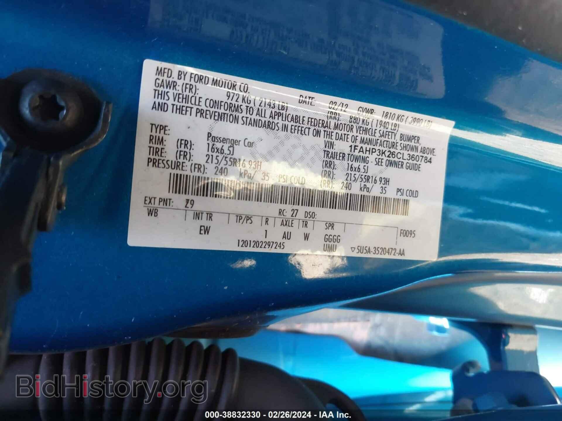 2012 FORD FOCUS - VIN: 1FAHP3K26CL360784 - Фото 9