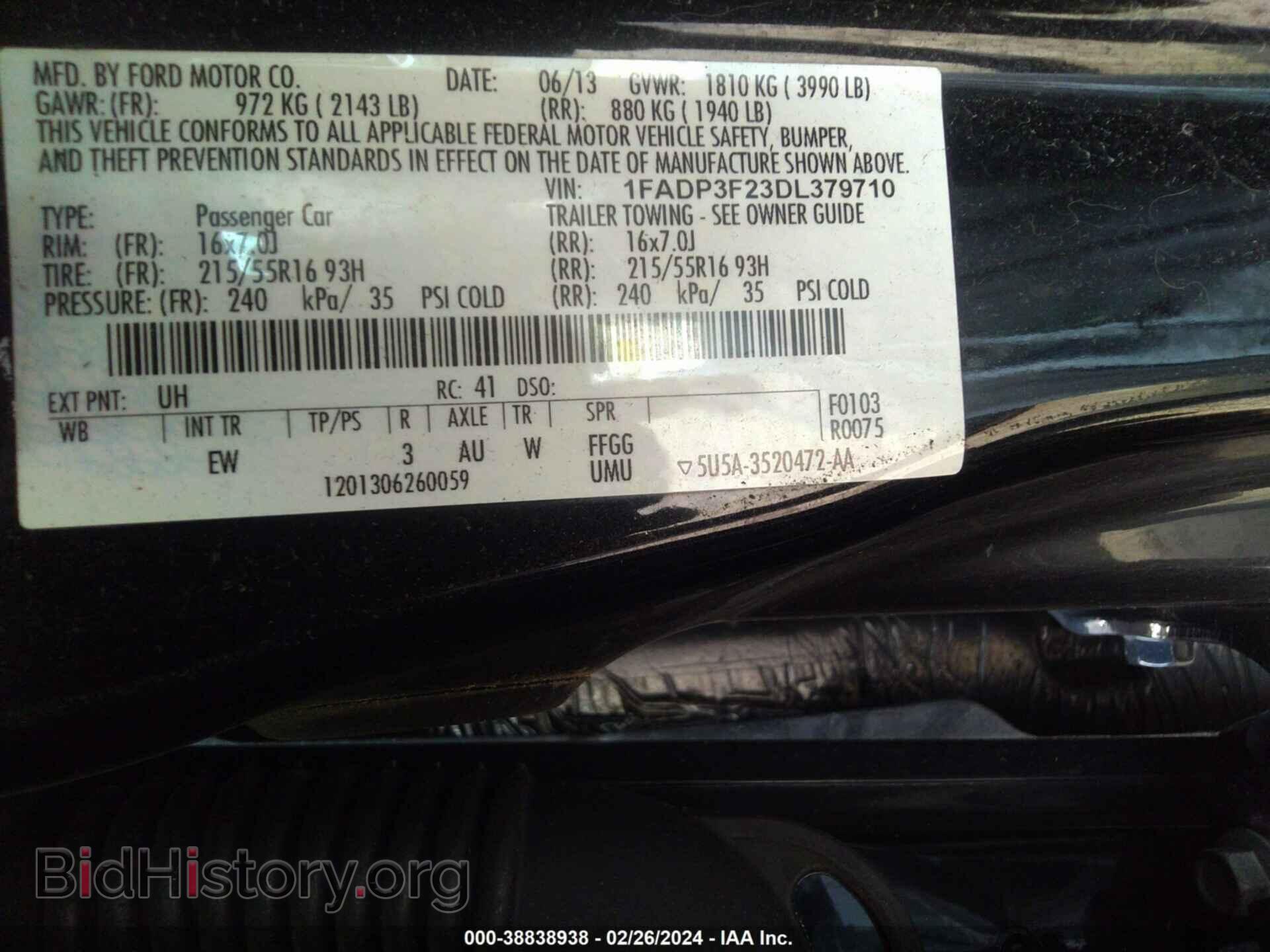 2013 FORD FOCUS - VIN: 1FADP3F23DL379710 - Фото 9