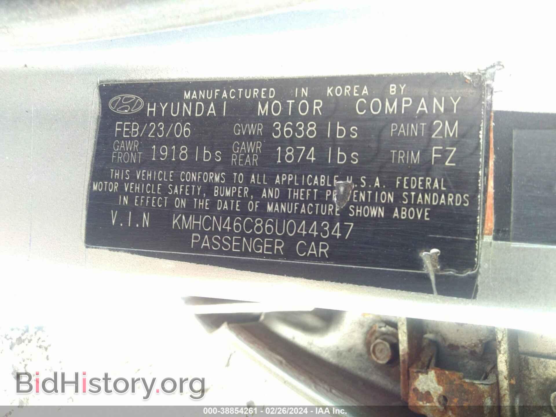 2006 HYUNDAI ACCENT - VIN: KMHCN46C86U044347 - Фото 9