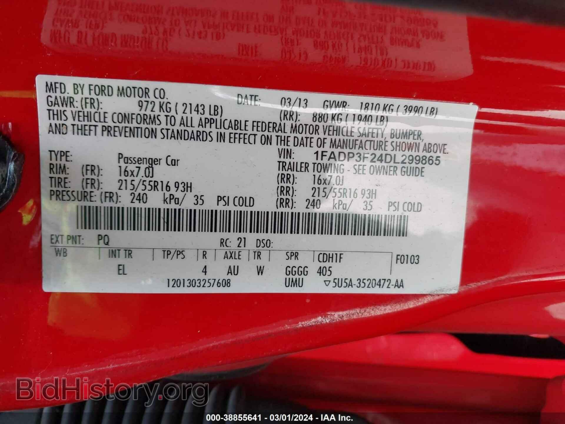 2013 FORD FOCUS - VIN: 1FADP3F24DL299865 - Фото 9