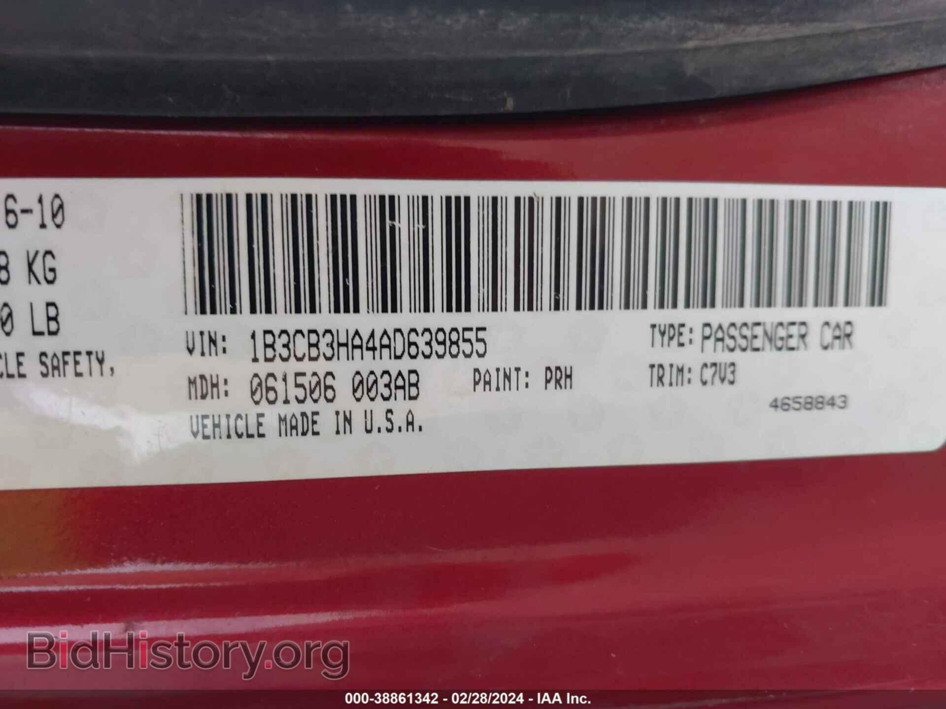 2010 DODGE CALIBER - VIN: 1B3CB3HA4AD639855 - Фото 9