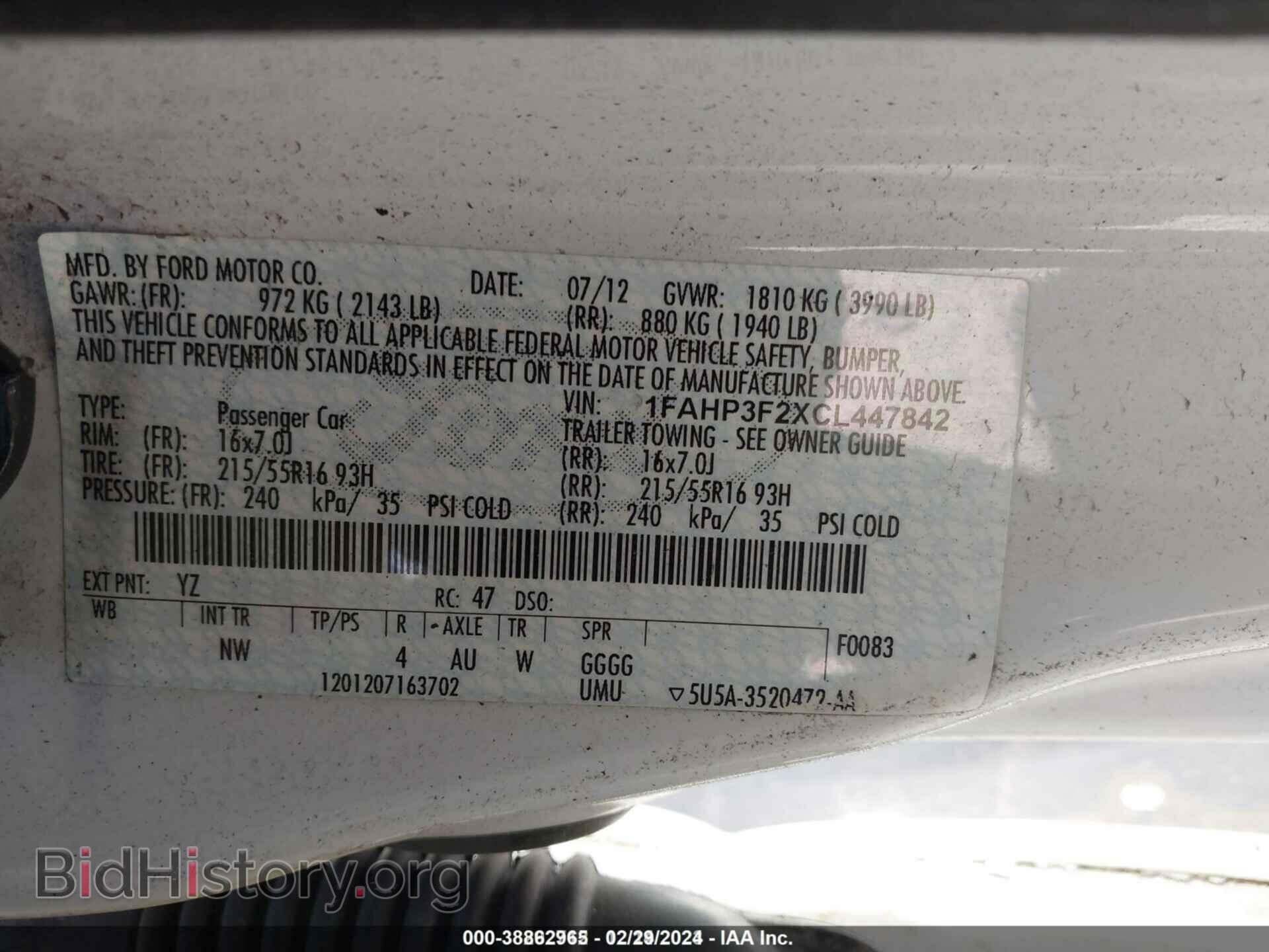 2012 FORD FOCUS - VIN: 1FAHP3F2XCL447842 - Photo 9