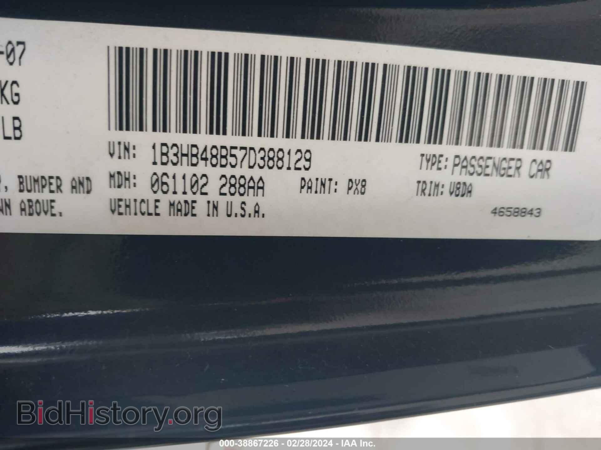 2007 DODGE CALIBER - VIN: 1B3HB48B57D388129 - Photo 9