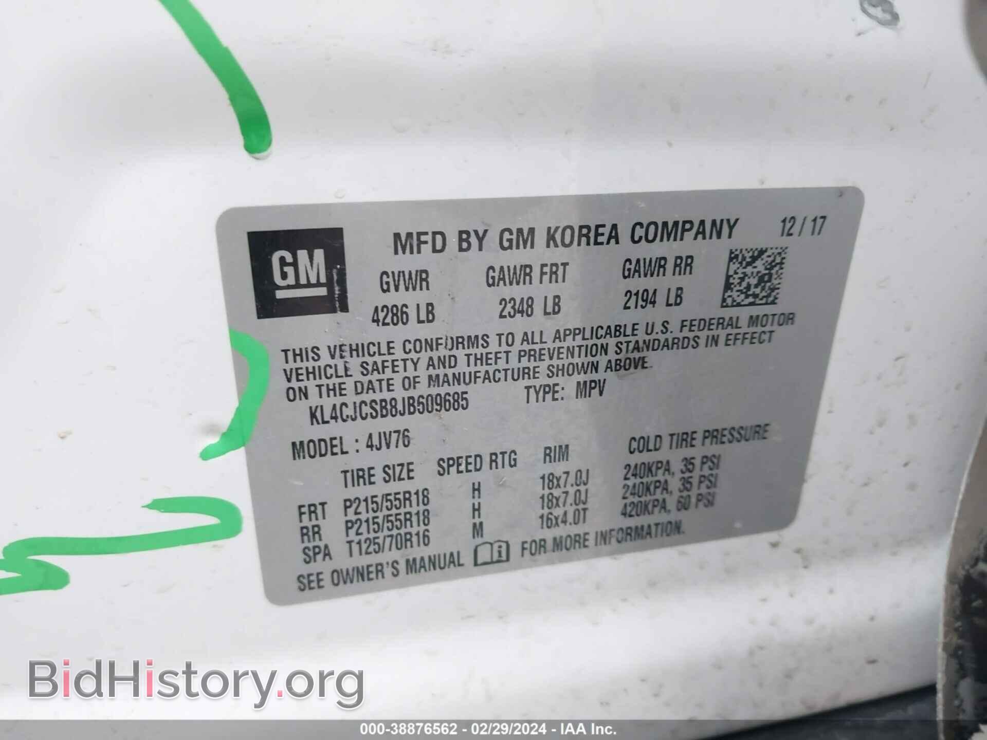 2018 BUICK ENCORE - VIN: KL4CJCSB8JB609685 - Photo 9