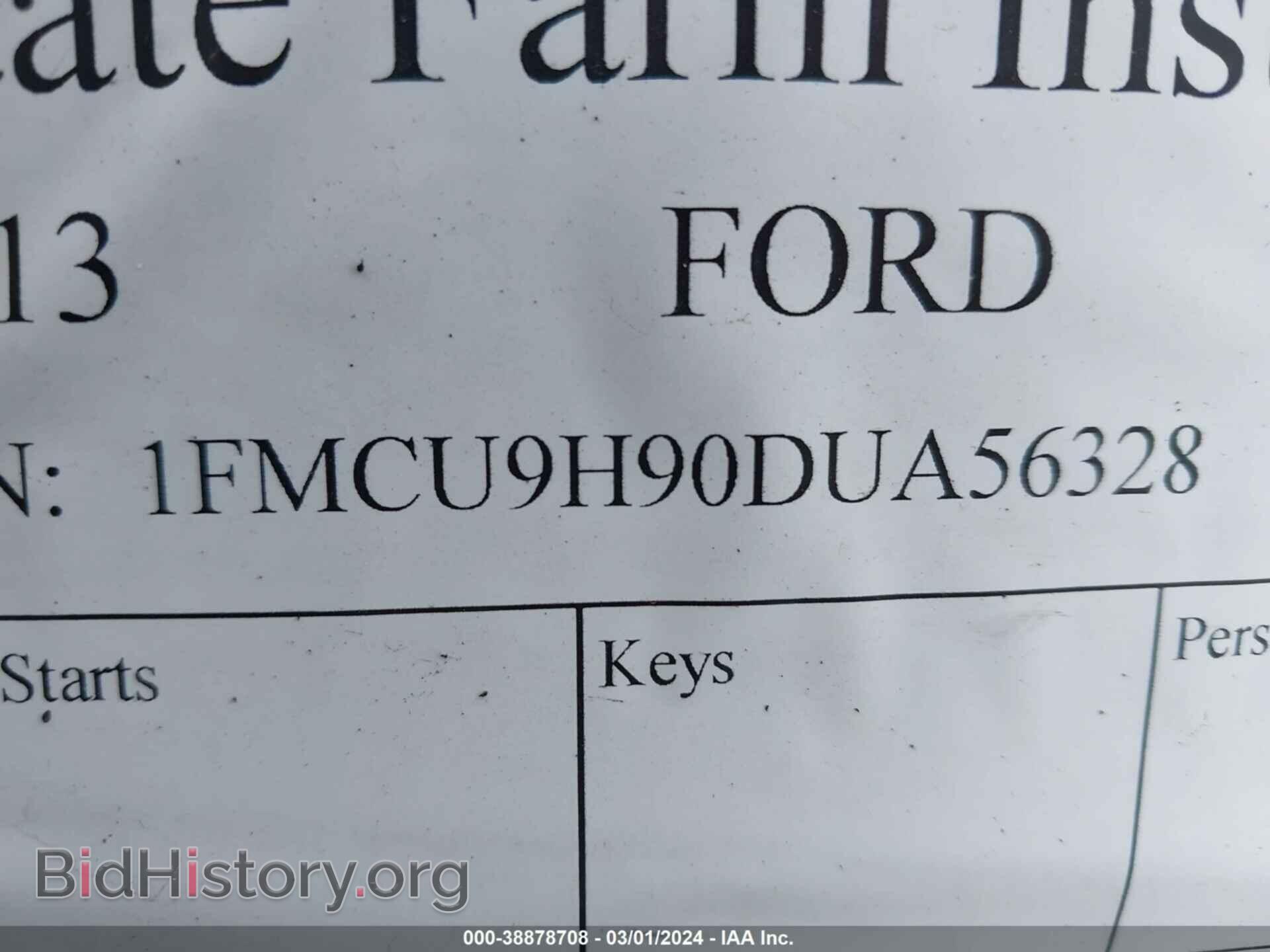 2013 FORD ESCAPE - VIN: 1FMCU9H90DUA56328 - Фото 9