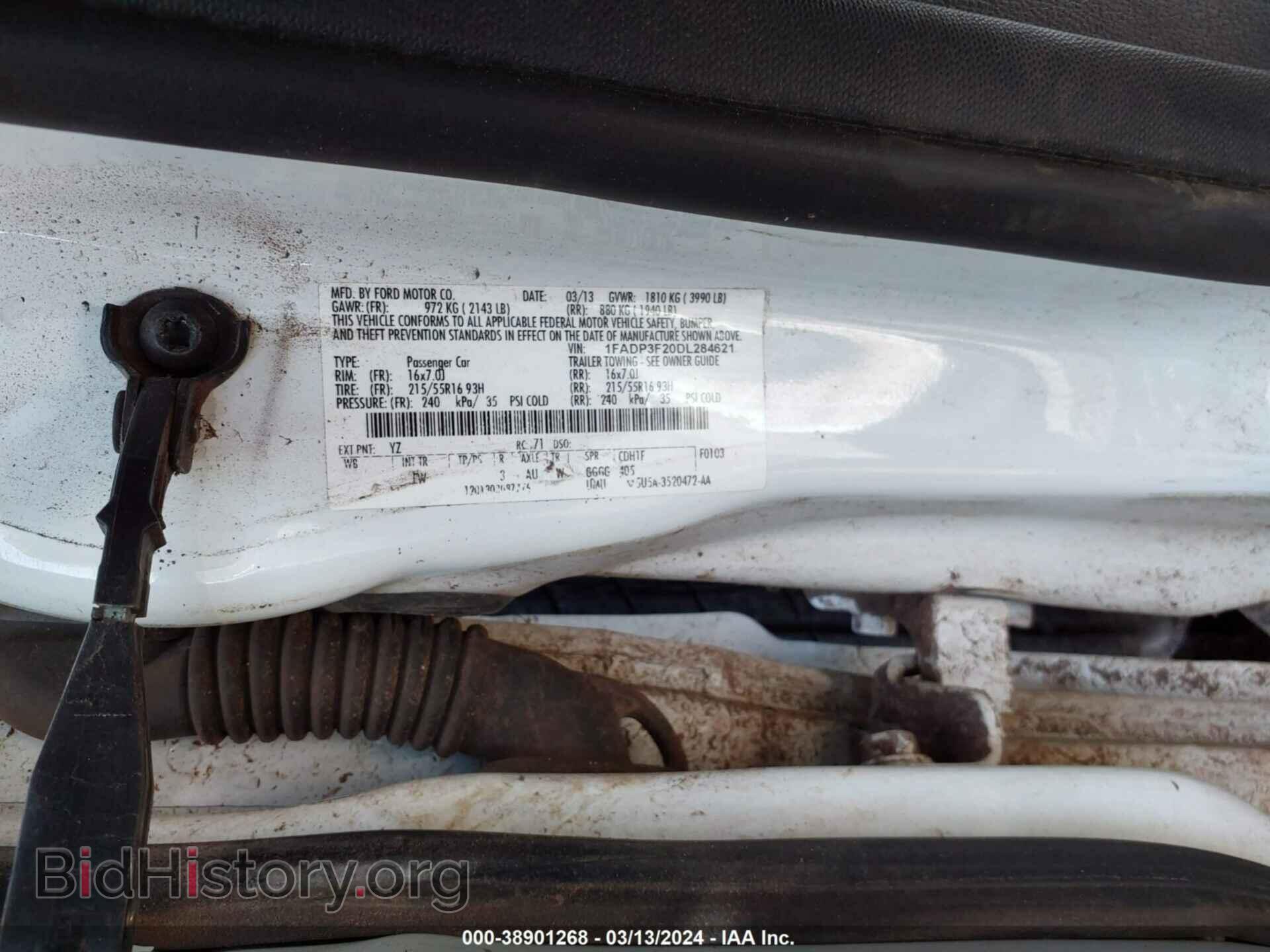 2013 FORD FOCUS - VIN: 1FADP3F20DL284621 - Фото 9