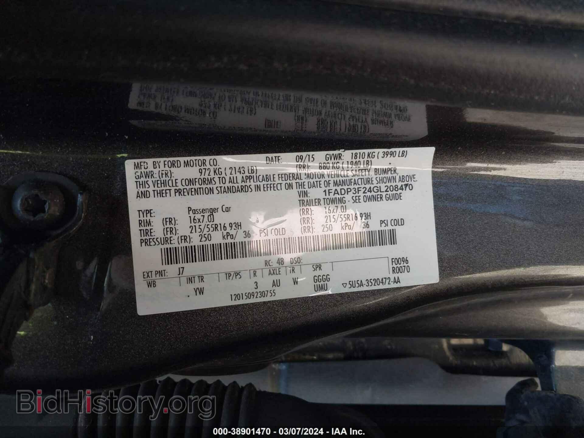2016 FORD FOCUS - VIN: 1FADP3F24GL208470 - Фото 9