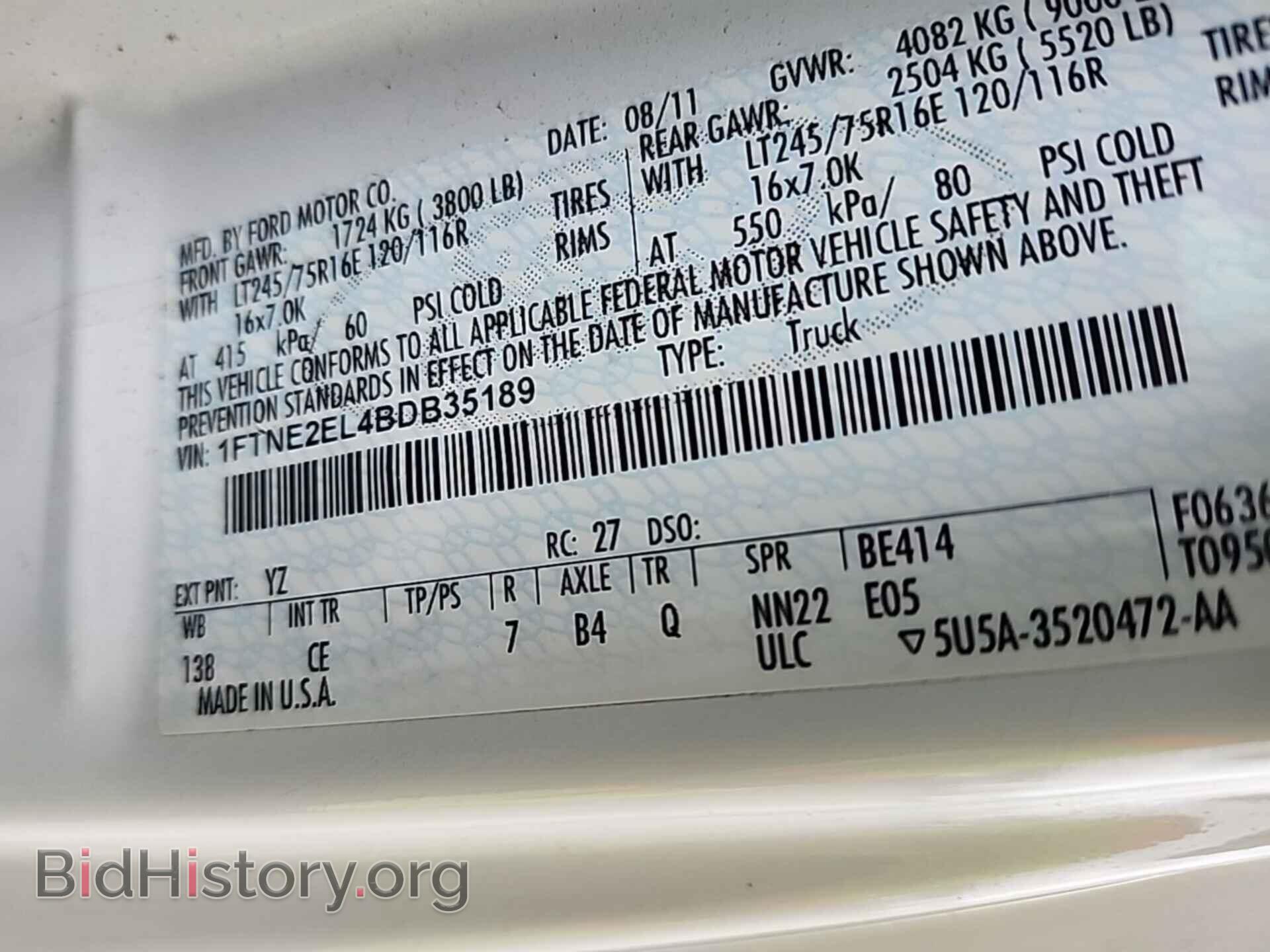 2011 FORD E-250 - VIN: 1FTNE2EL4BDB35189 - Photo 2