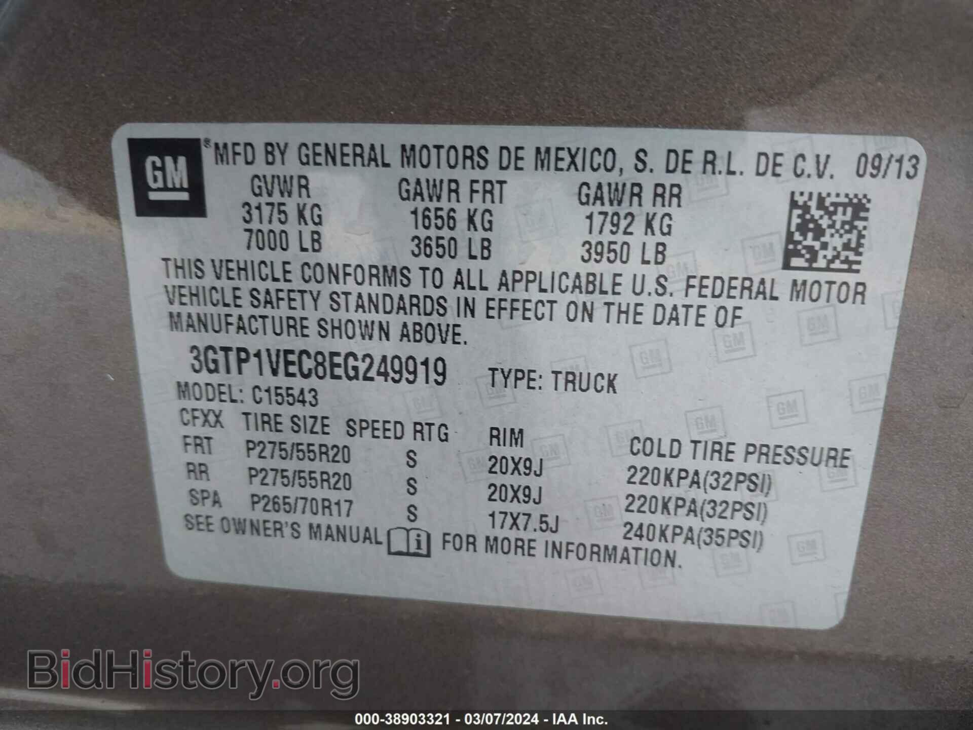 2014 GMC SIERRA 1500 - VIN: 3GTP1VEC8EG249919 - Photo 9