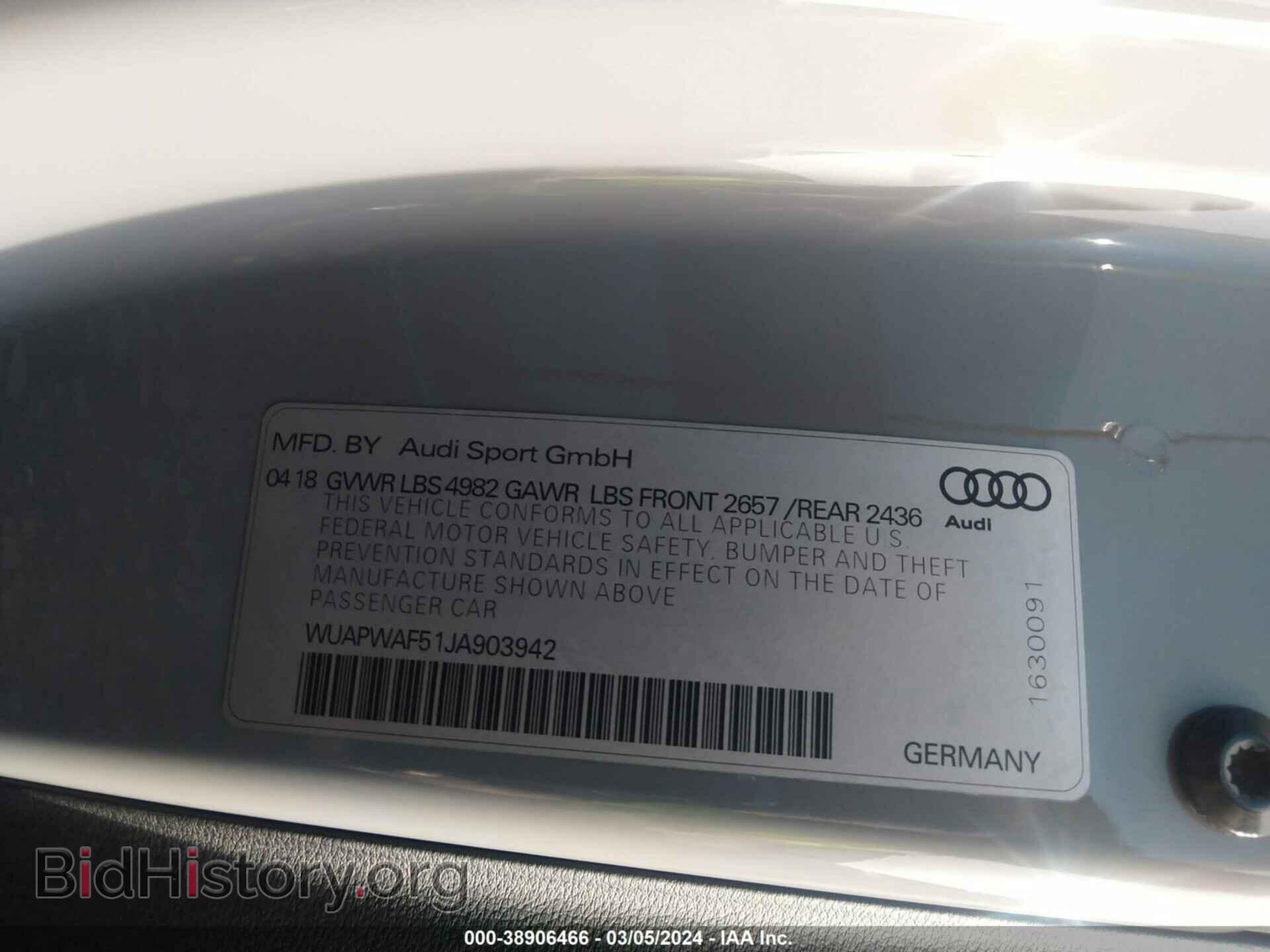 2018 AUDI RS 5 - VIN: WUAPWAF51JA903942 - Фото 9