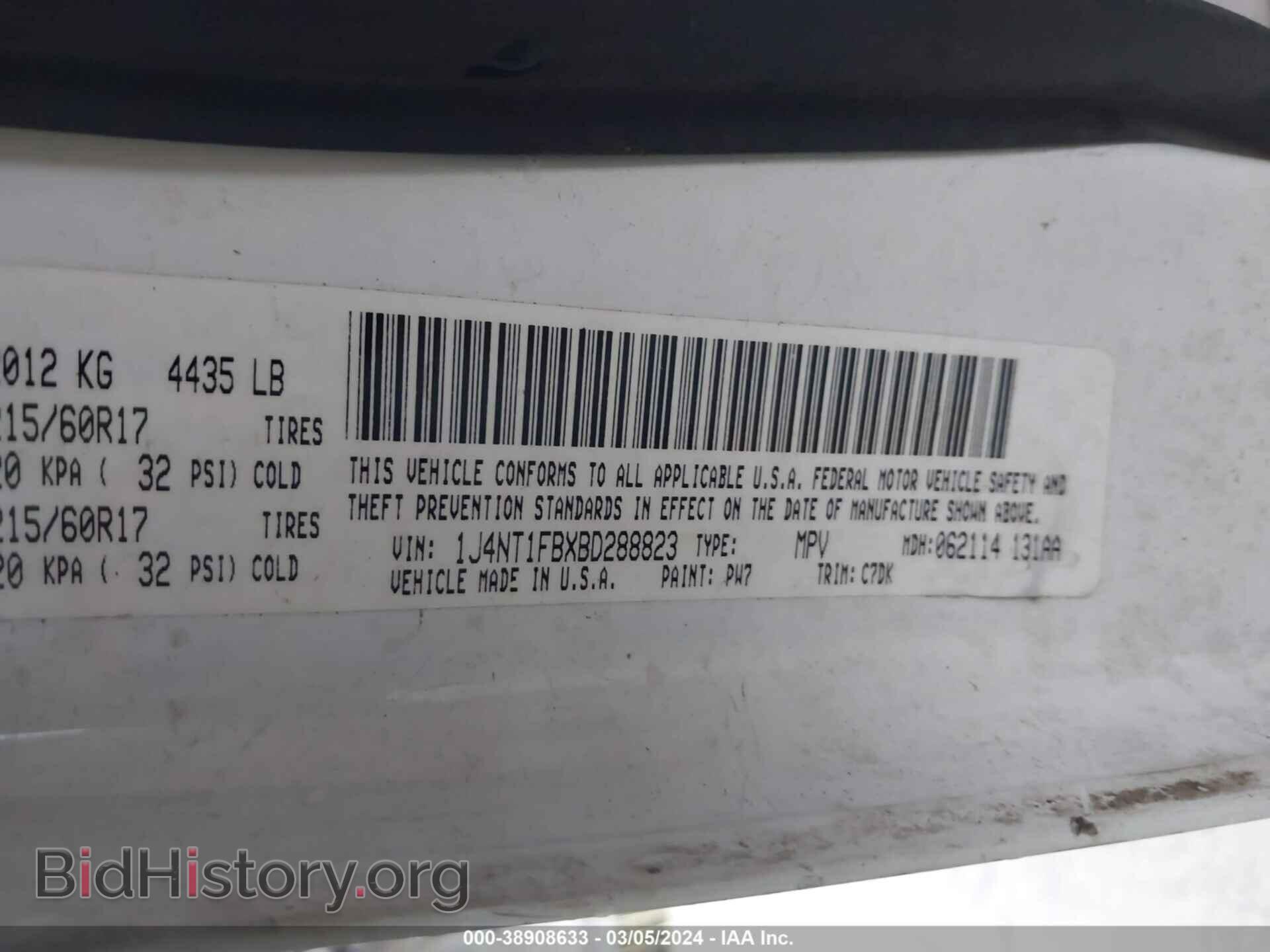 2011 JEEP COMPASS - VIN: 1J4NT1FBXBD288823 - Photo 9