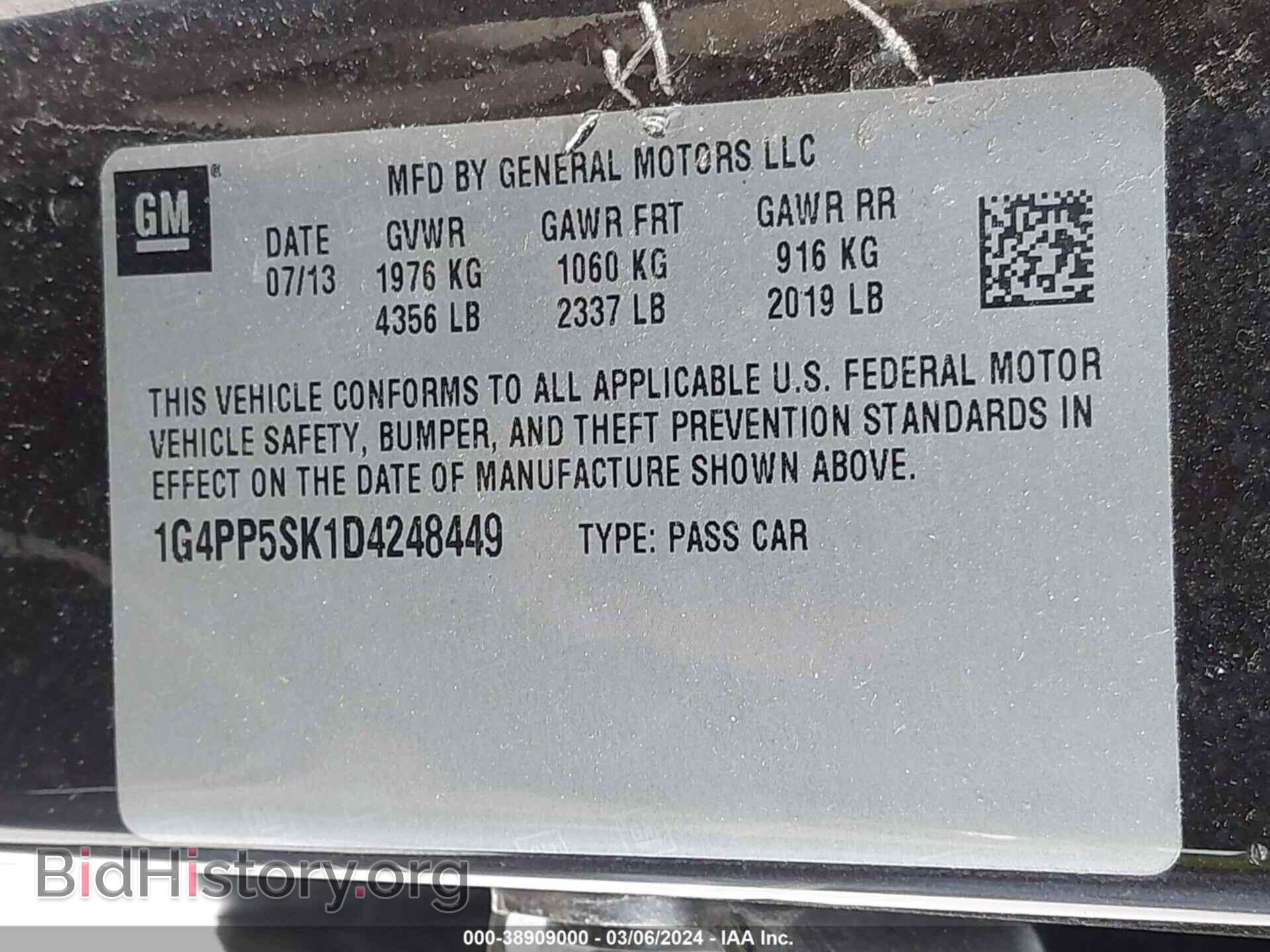 2013 BUICK VERANO - VIN: 1G4PP5SK1D4248449 - Фото 9