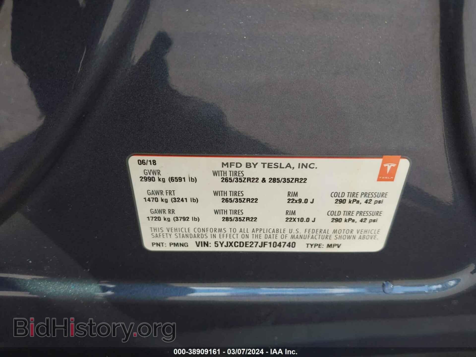 2018 TESLA MODEL X - VIN: 5YJXCDE27JF104740 - Photo 9