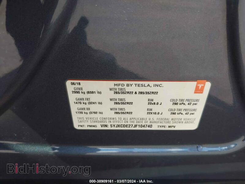 2018 Tesla MODEL X (VIN 5YJXCDE27JF104740) — фото 9 из 21