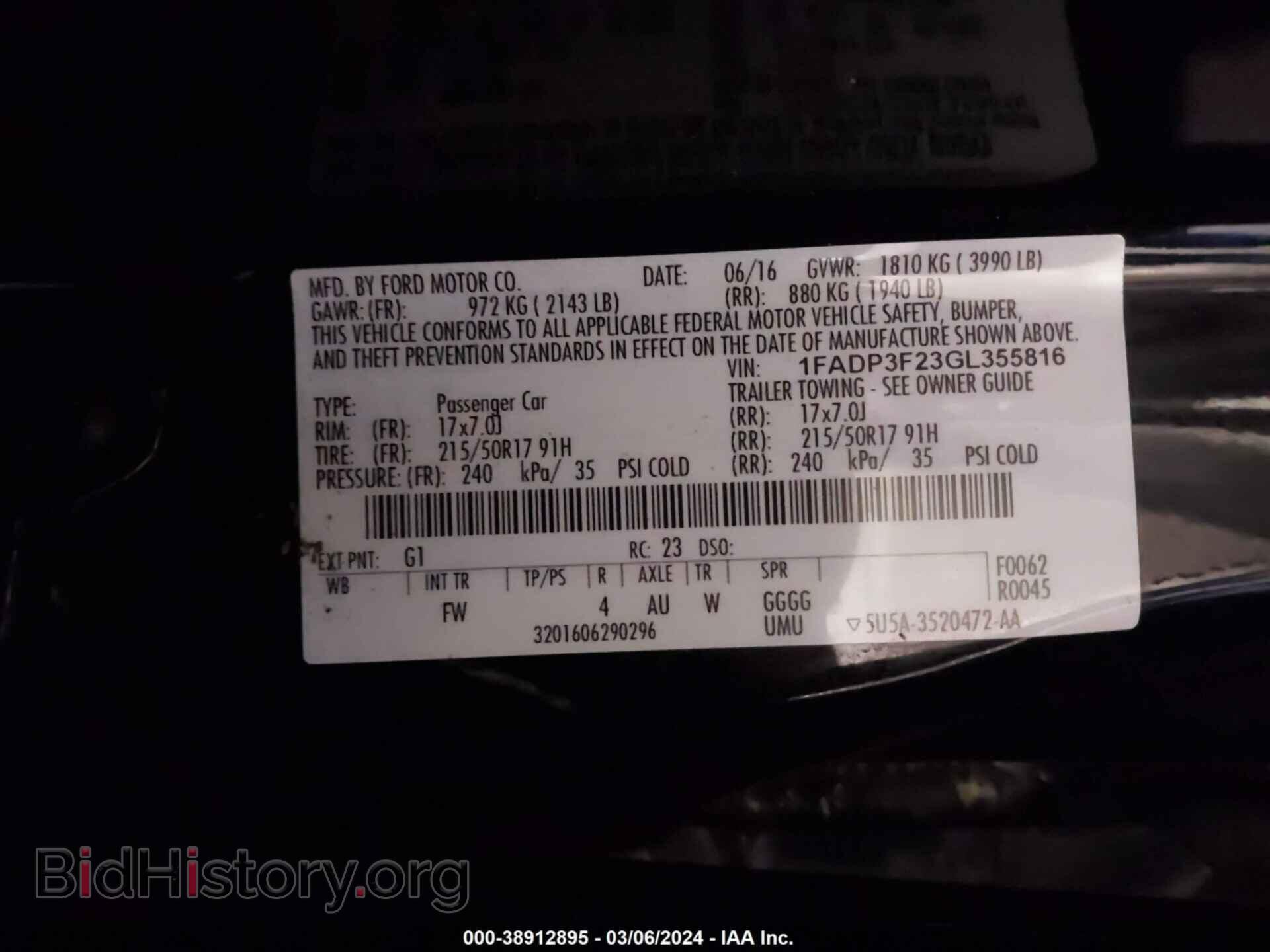 2016 FORD FOCUS - VIN: 1FADP3F23GL355816 - Фото 9