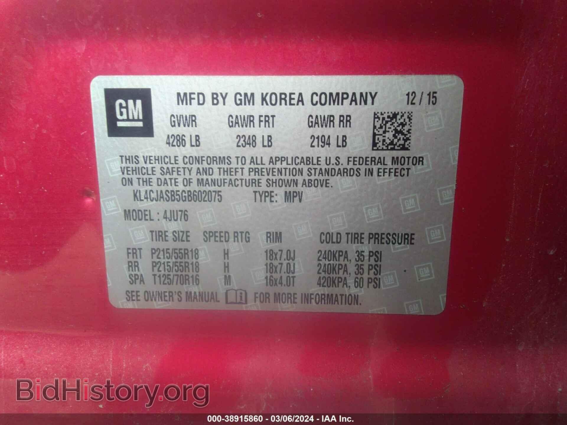 2016 BUICK ENCORE - VIN: KL4CJASB5GB602075 - Photo 9