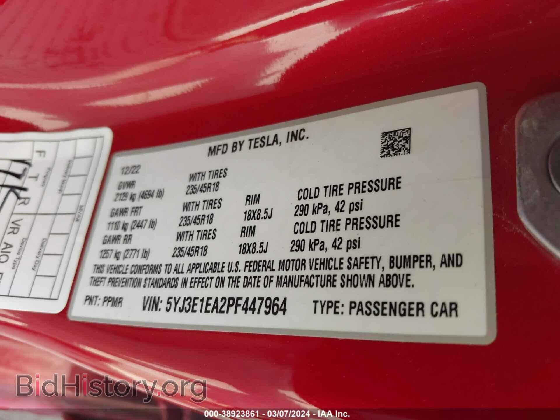 2023 TESLA MODEL 3 - VIN: 5YJ3E1EA2PF447964 - Photo 9