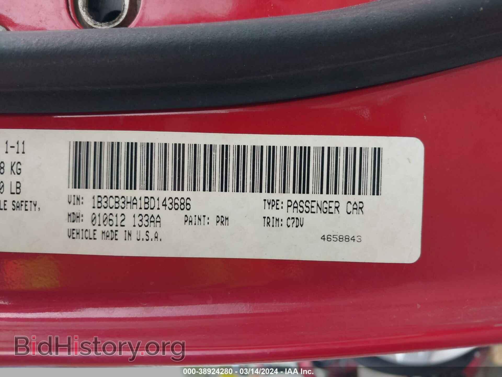 2011 DODGE CALIBER - VIN: 1B3CB3HA1BD143686 - Фото 9