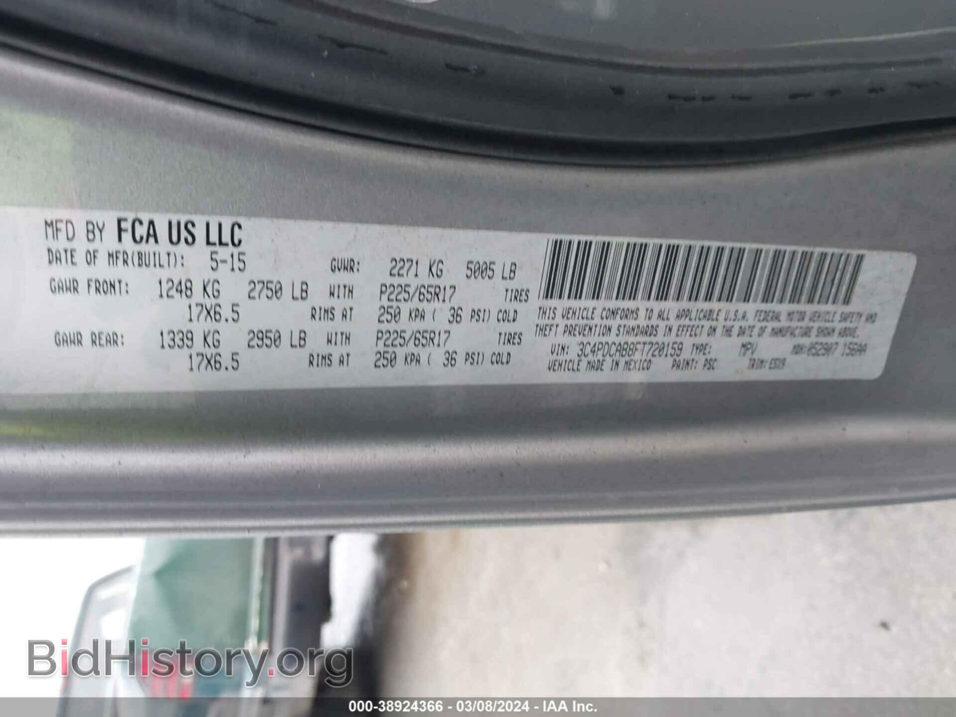 2015 DODGE JOURNEY - VIN: 3C4PDCAB8FT720159 - Photo 9