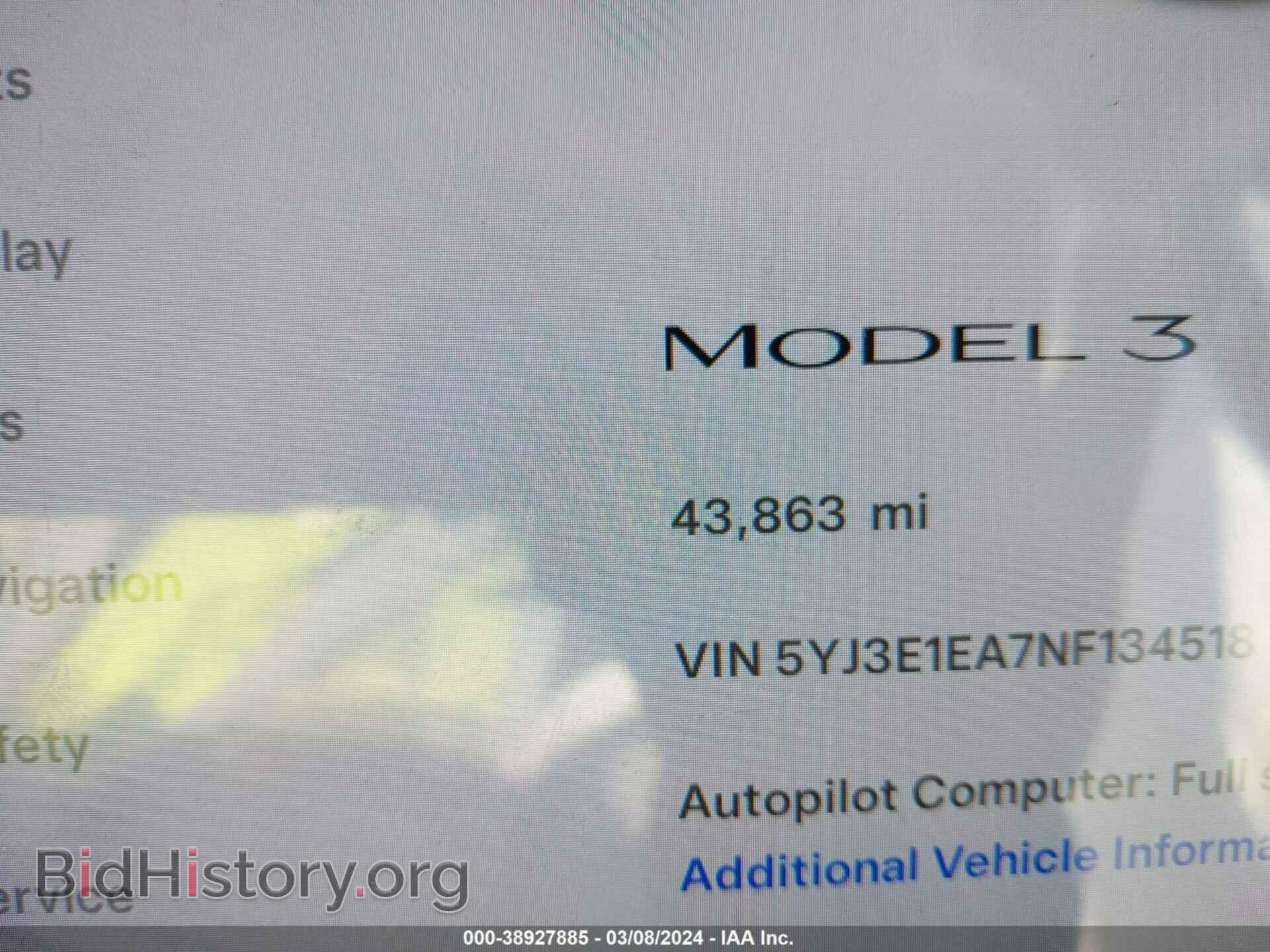 2022 TESLA MODEL 3 - VIN: 5YJ3E1EA7NF134518 - Фото 7