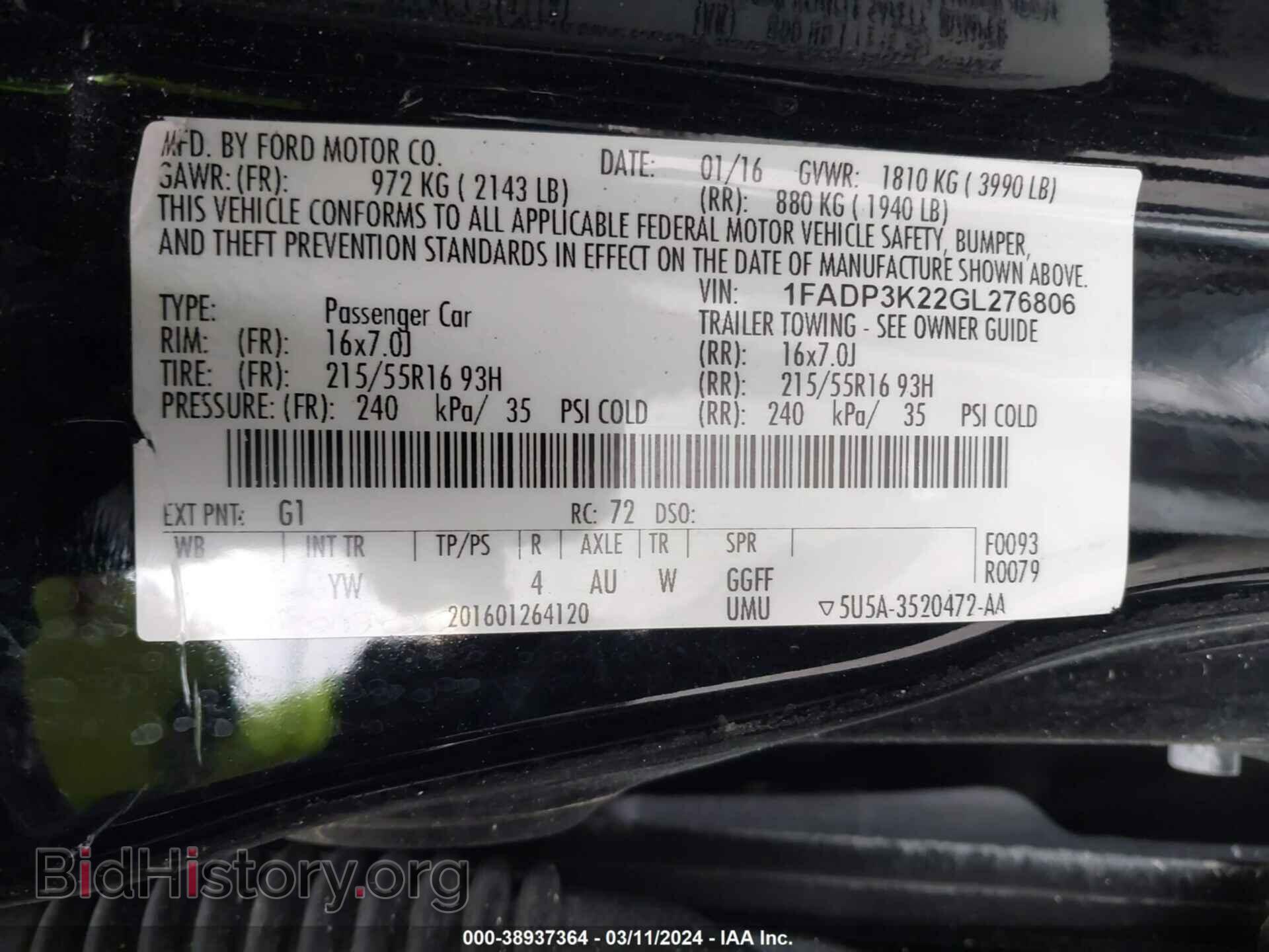 2016 FORD FOCUS - VIN: 1FADP3K22GL276806 - Photo 9