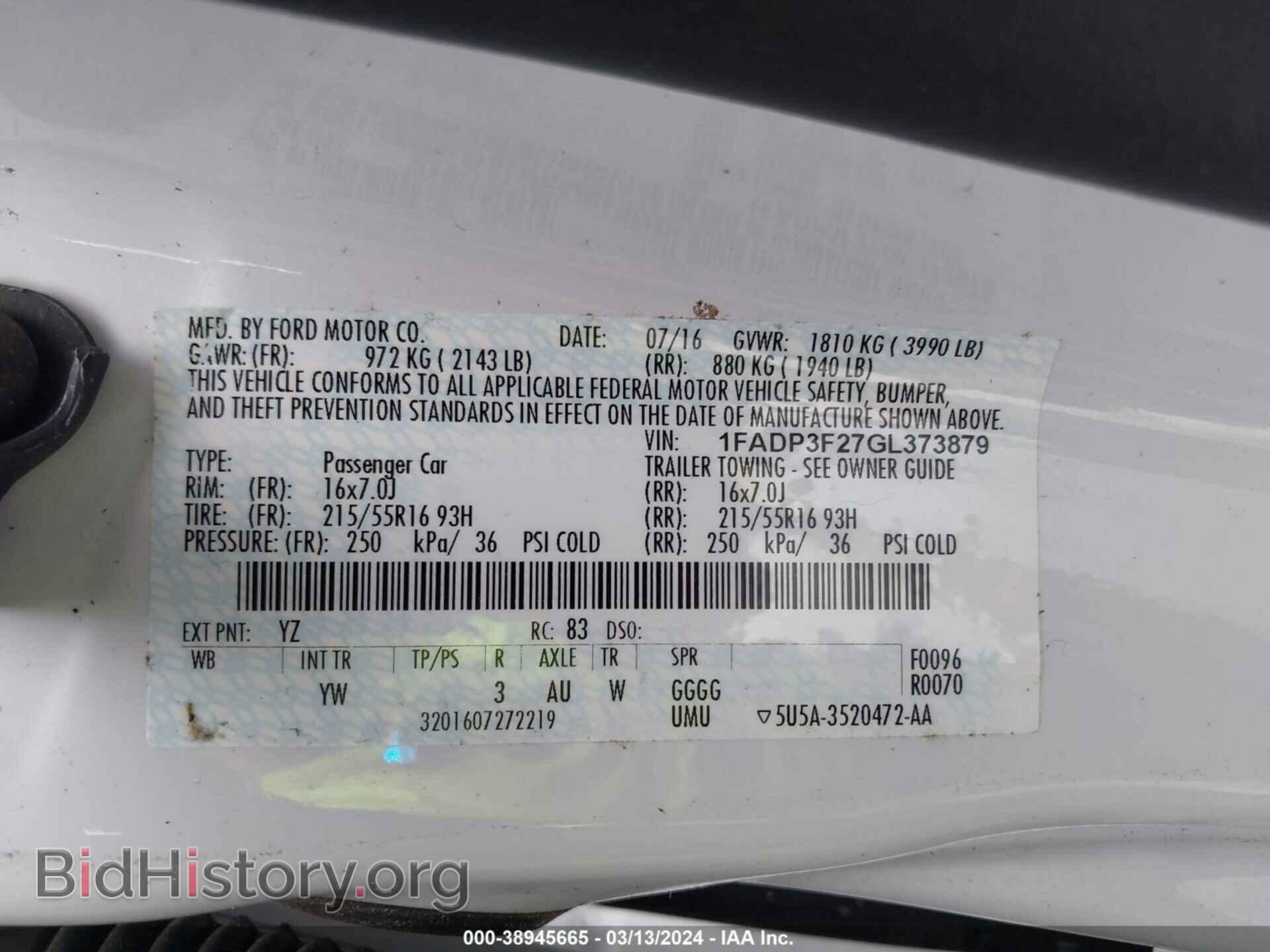 2016 FORD FOCUS - VIN: 1FADP3F27GL373879 - Фото 9
