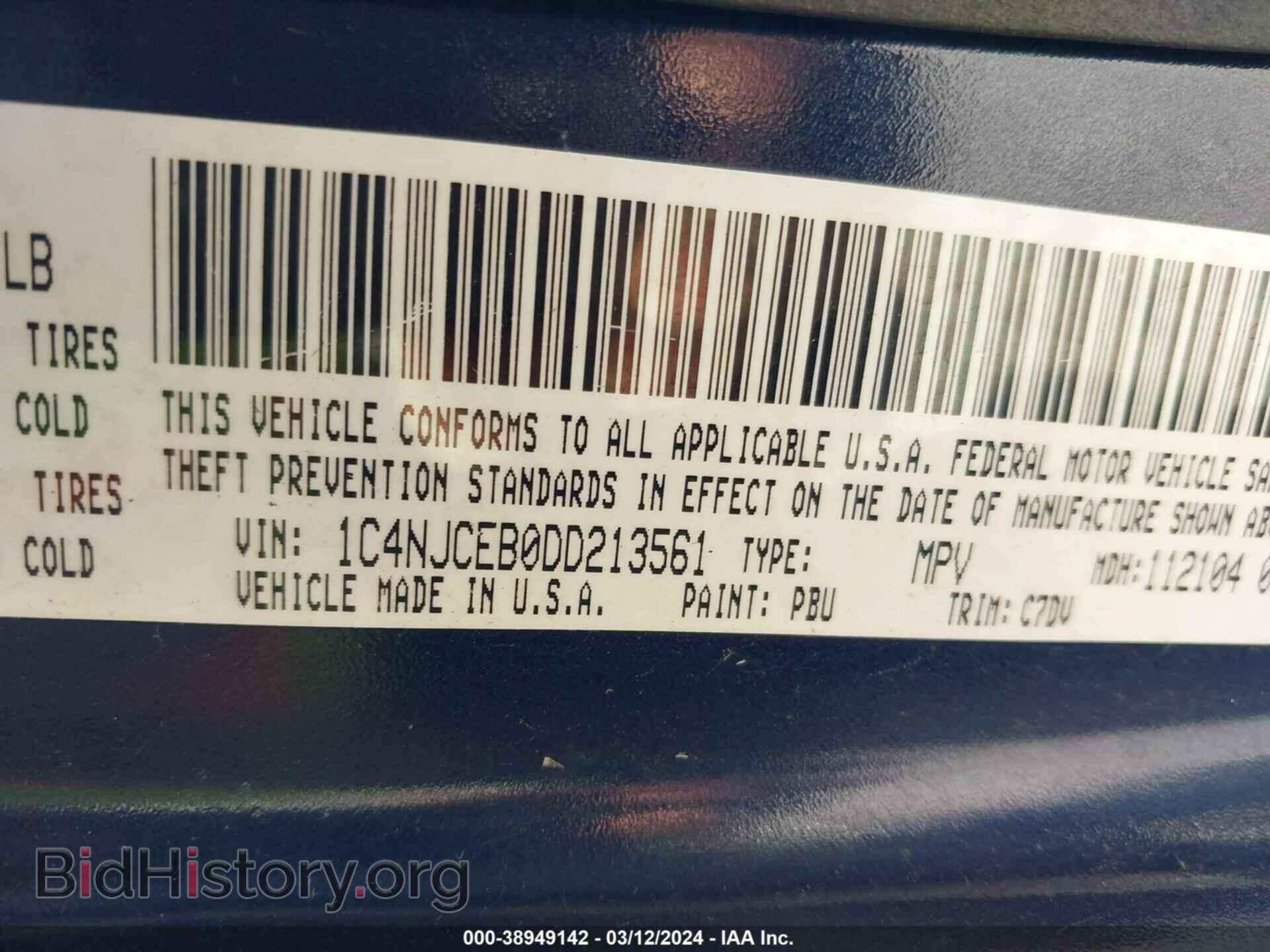 2013 JEEP COMPASS - VIN: 1C4NJCEB0DD213561 - Фото 9