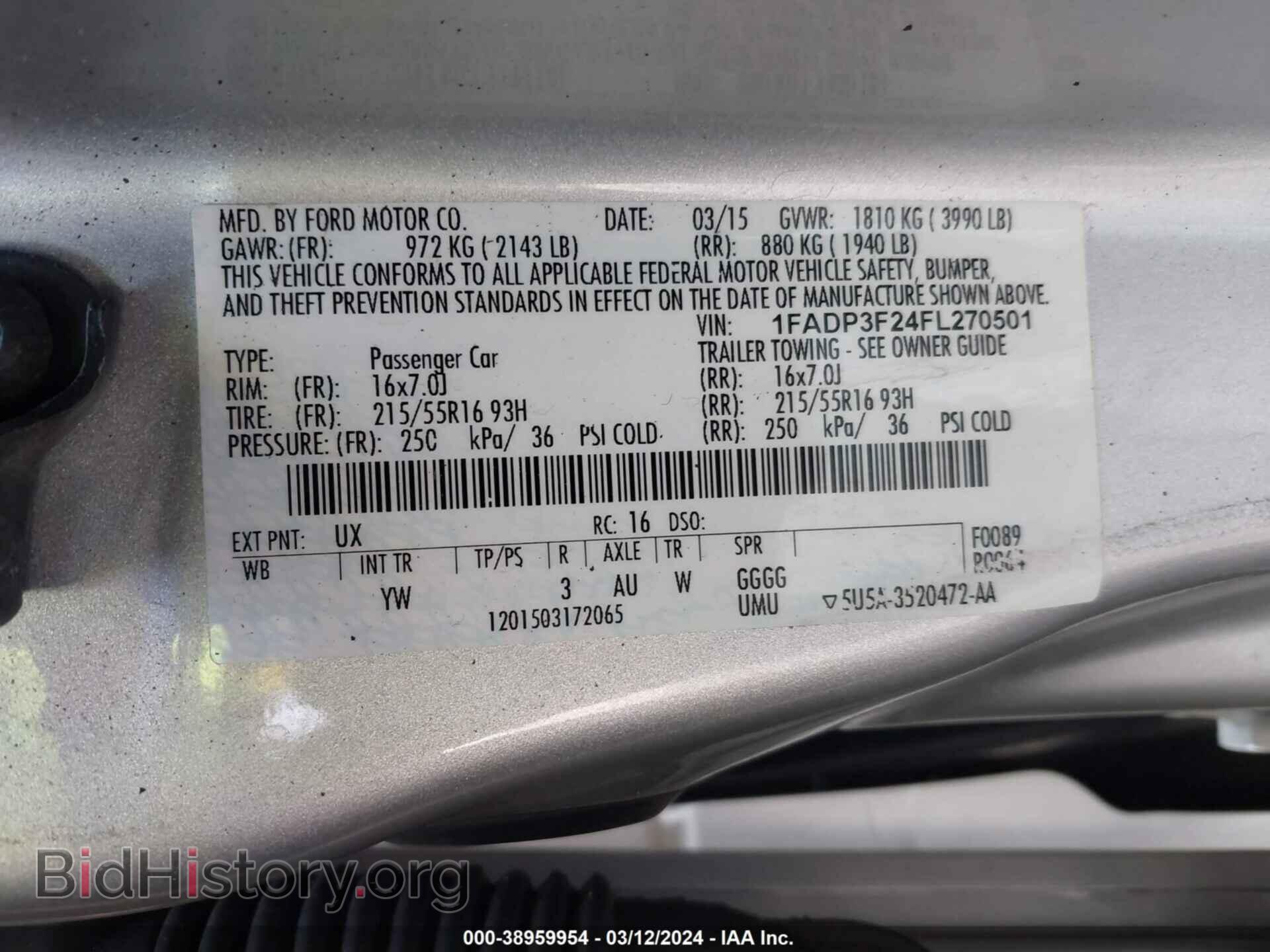 2015 FORD FOCUS - VIN: 1FADP3F24FL270501 - Фото 9