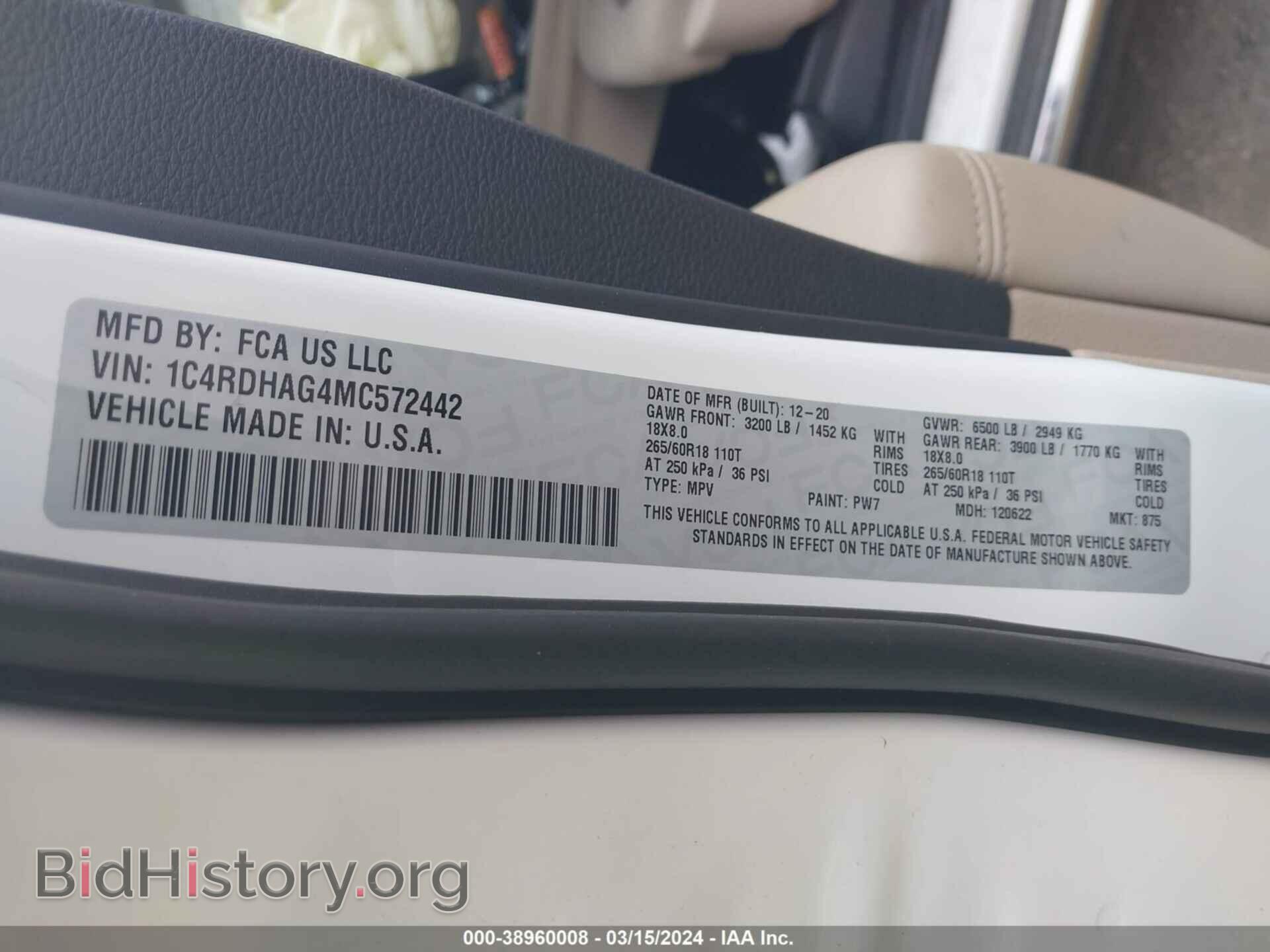 2021 DODGE DURANGO - VIN: 1C4RDHAG4MC572442 - Фото 9
