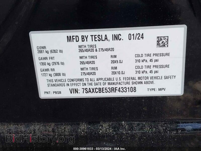 2024 Tesla MODEL X (VIN 7SAXCBE53RF433108) — photo 9 of 16