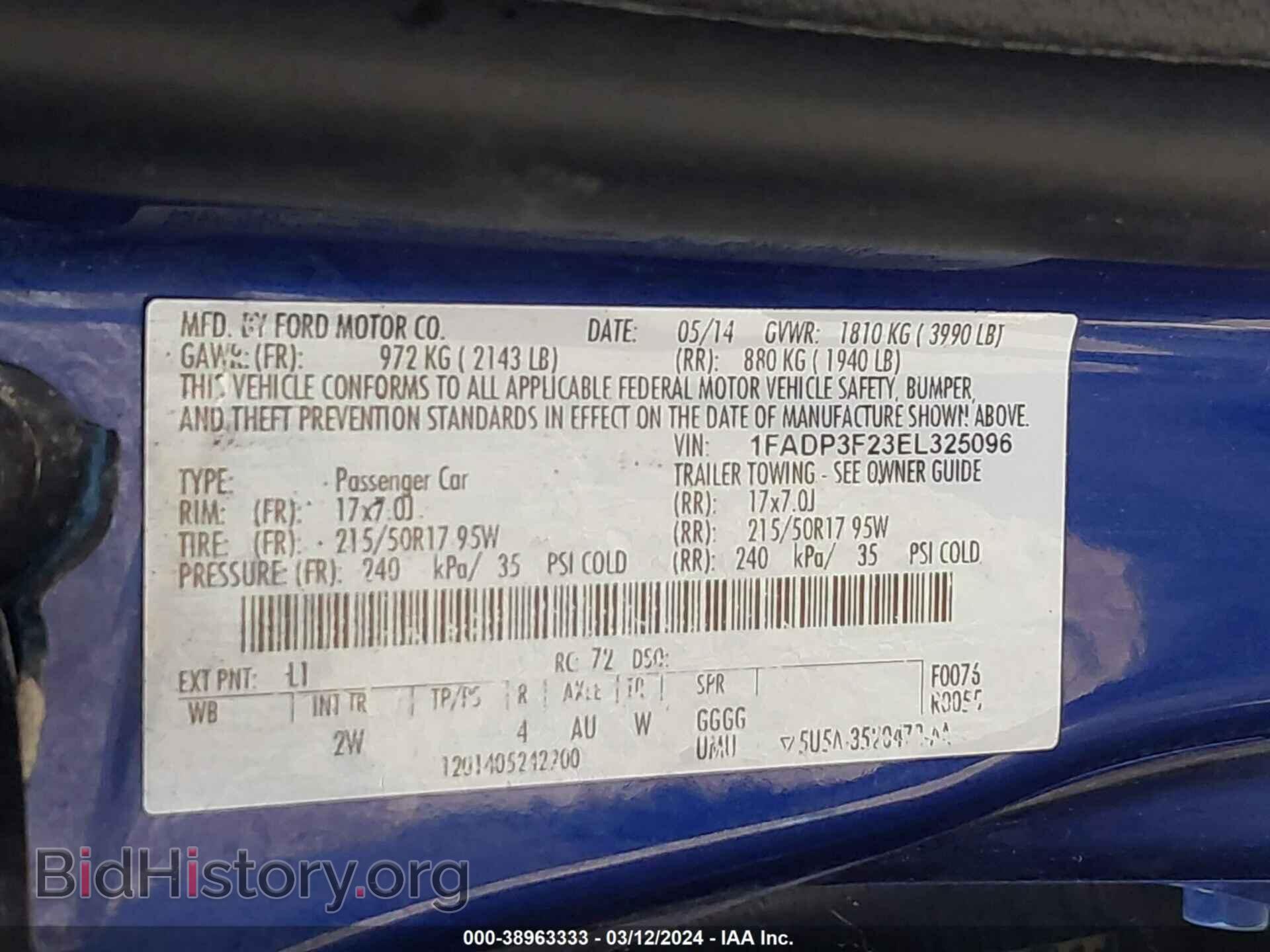 2014 FORD FOCUS - VIN: 1FADP3F23EL325096 - Photo 9