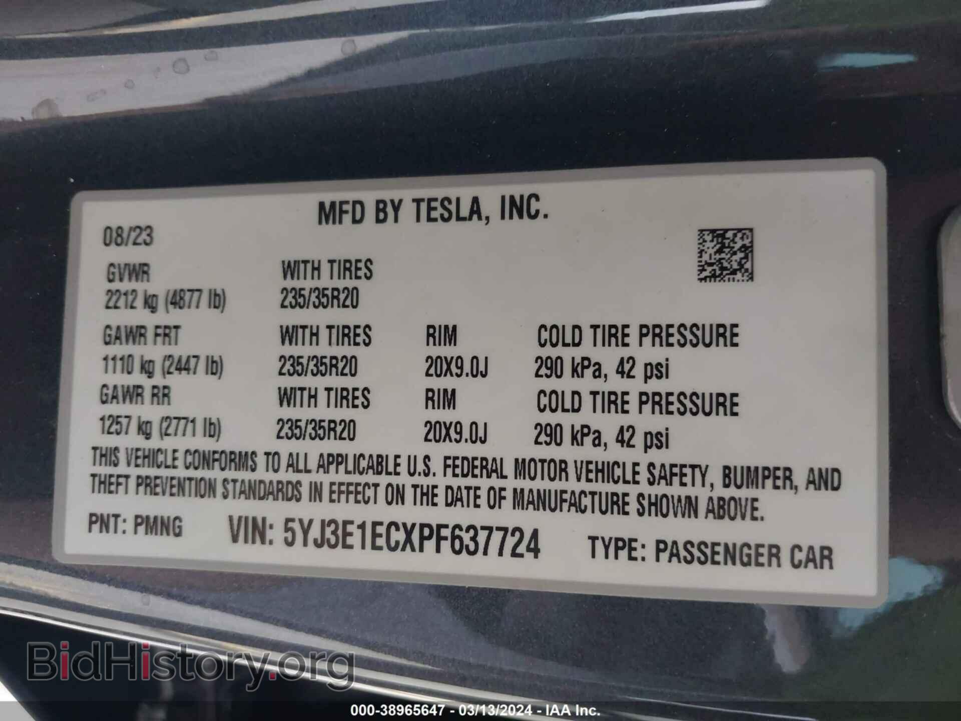 2023 TESLA MODEL 3 - VIN: 5YJ3E1ECXPF637724 - Фото 9