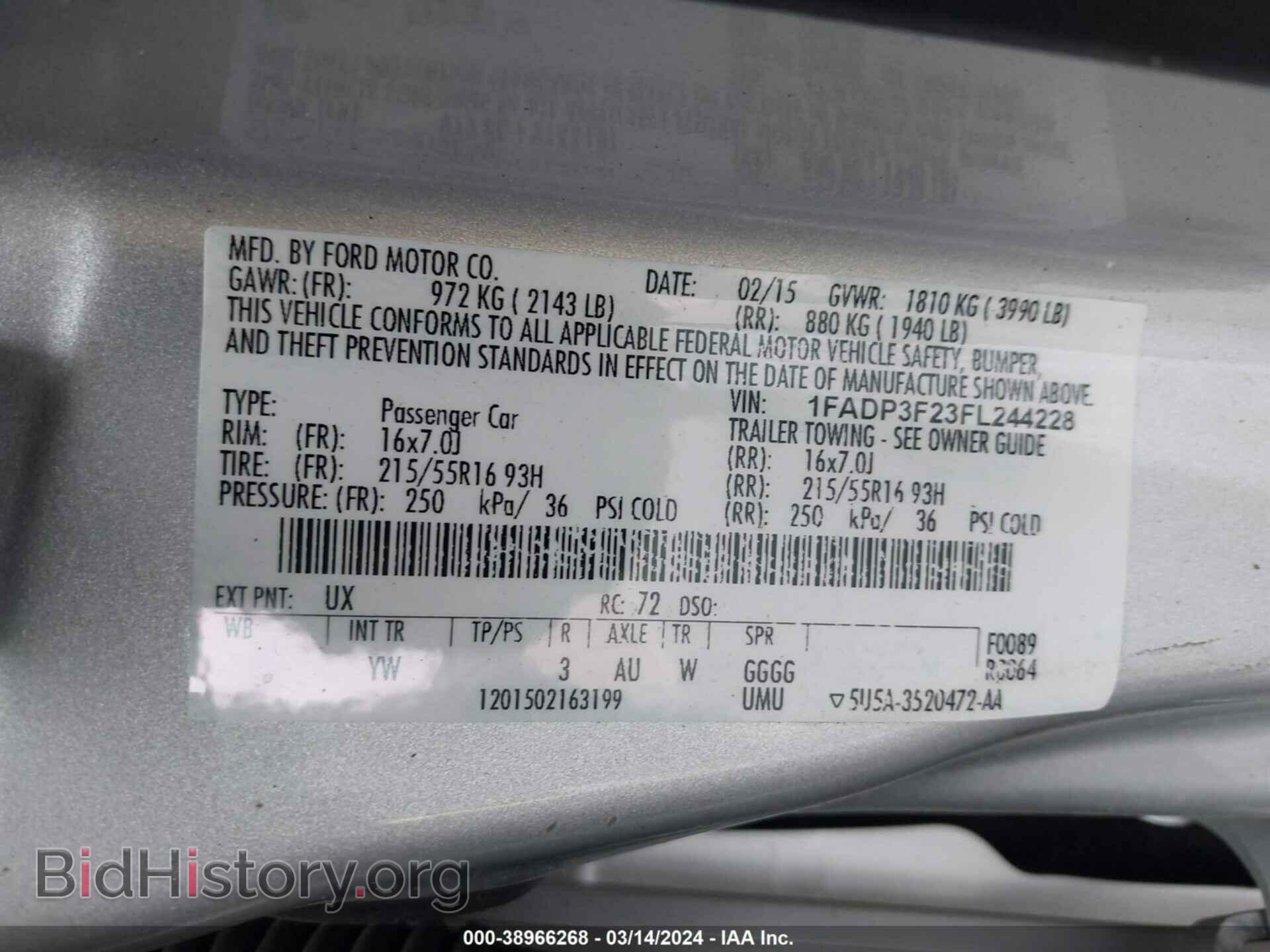 2015 FORD FOCUS - VIN: 1FADP3F23FL244228 - Фото 9
