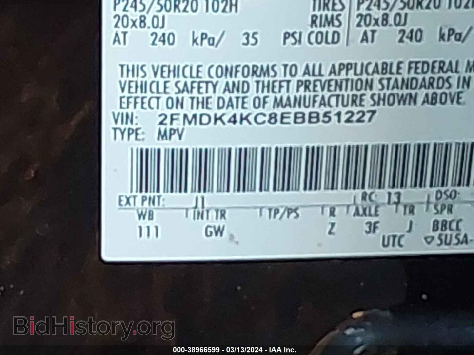 2014 FORD EDGE - VIN: 2FMDK4KC8EBB51227 - Photo 9