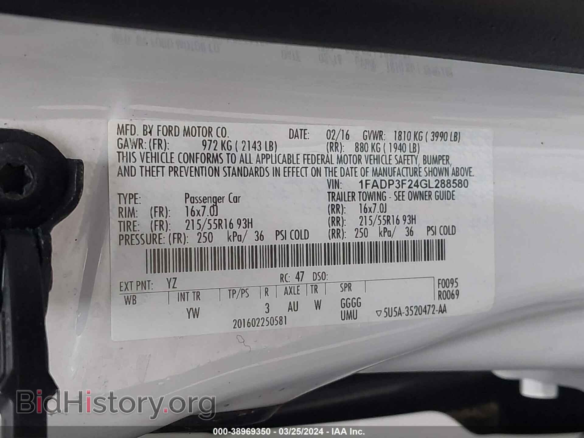 2016 FORD FOCUS - VIN: 1FADP3F24GL288580 - Фото 9