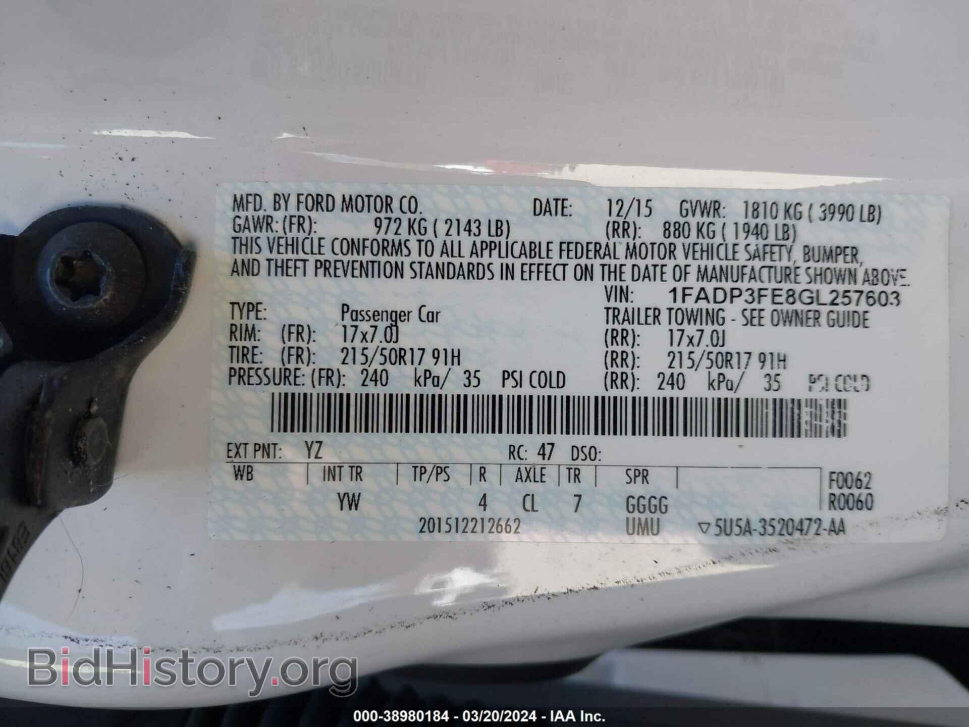 2016 FORD FOCUS - VIN: 1FADP3FE8GL257603 - Фото 9
