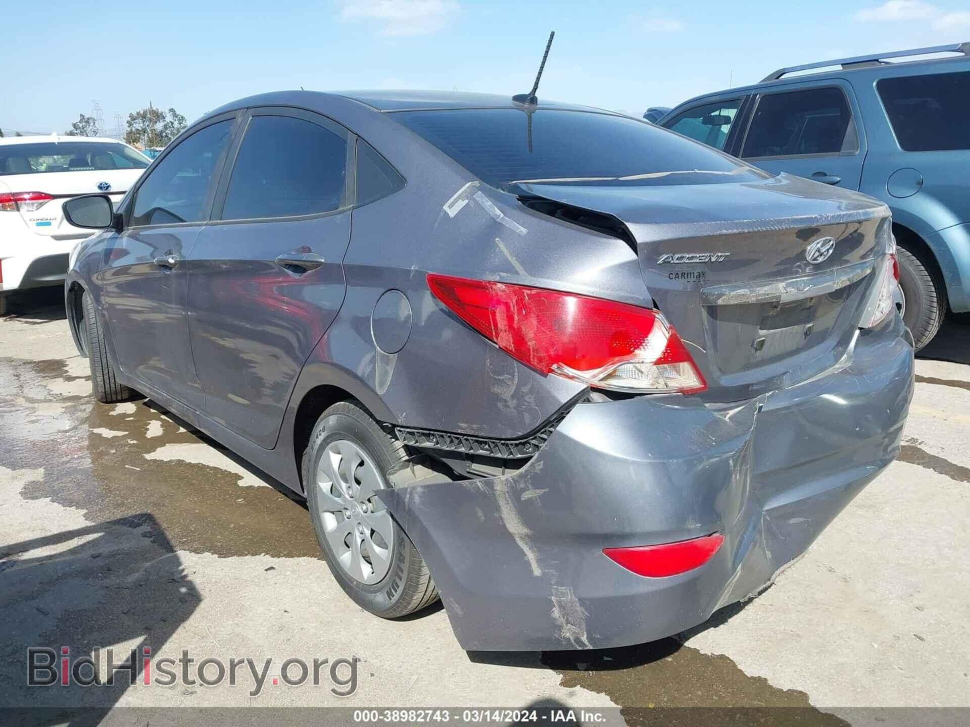 2016 HYUNDAI ACCENT - VIN: KMHCT4AE1GU124282 - Фото 3