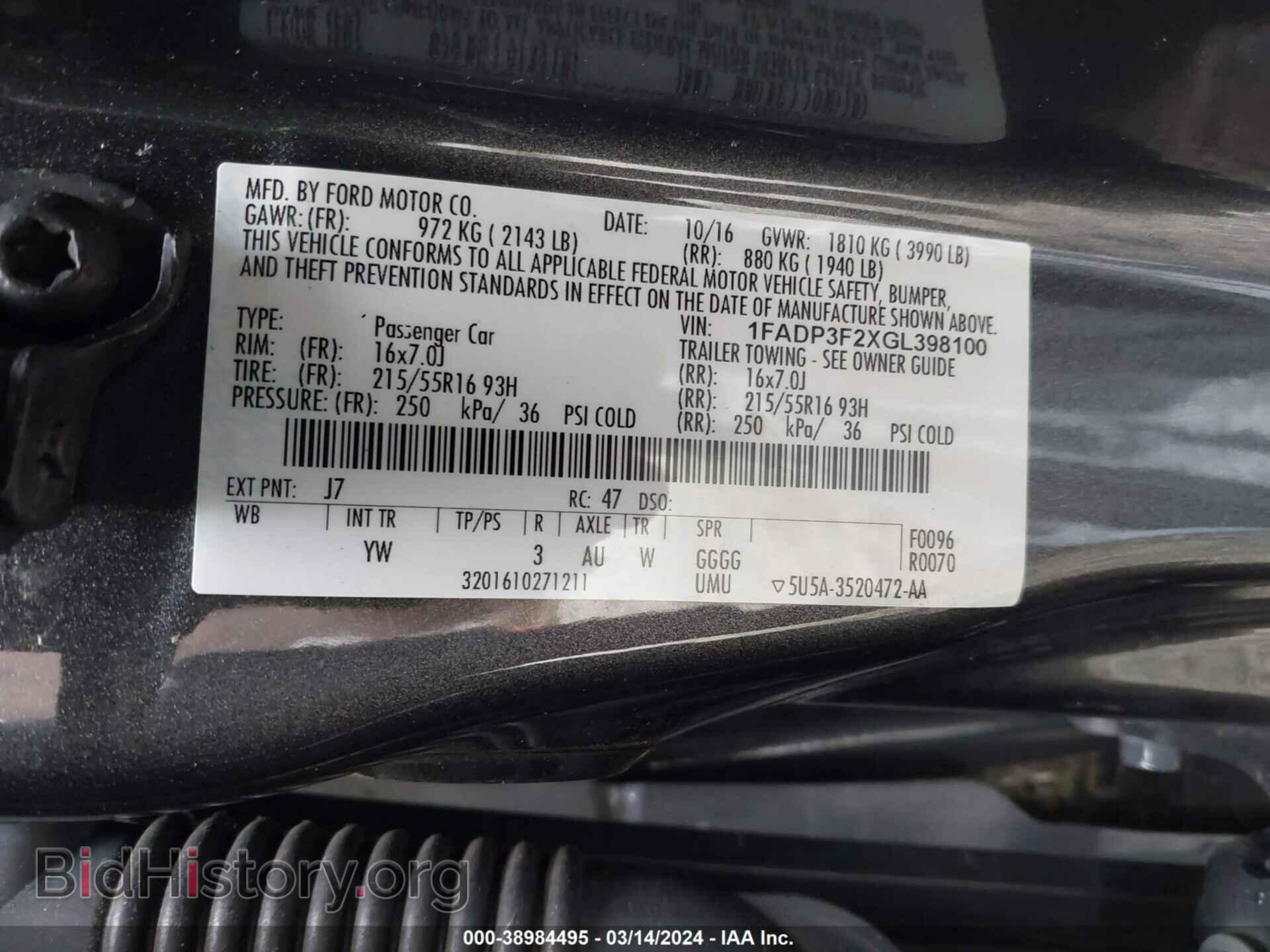 2016 FORD FOCUS - VIN: 1FADP3F2XGL398100 - Photo 9